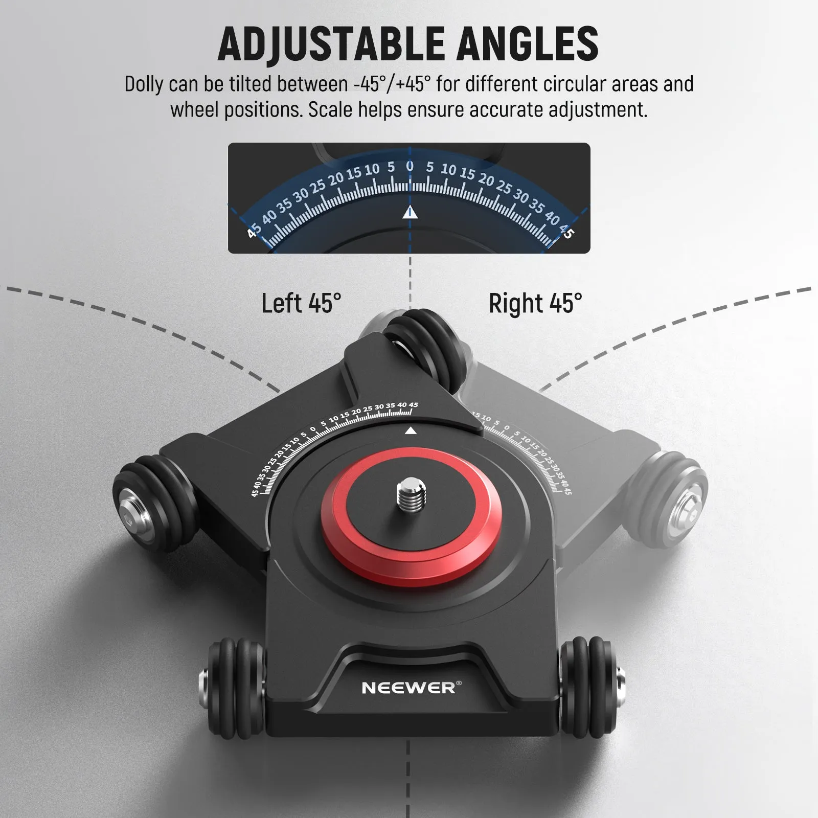 NEEWER SD001 Camera Slider Dolly with Ball Head & Phone Clamp