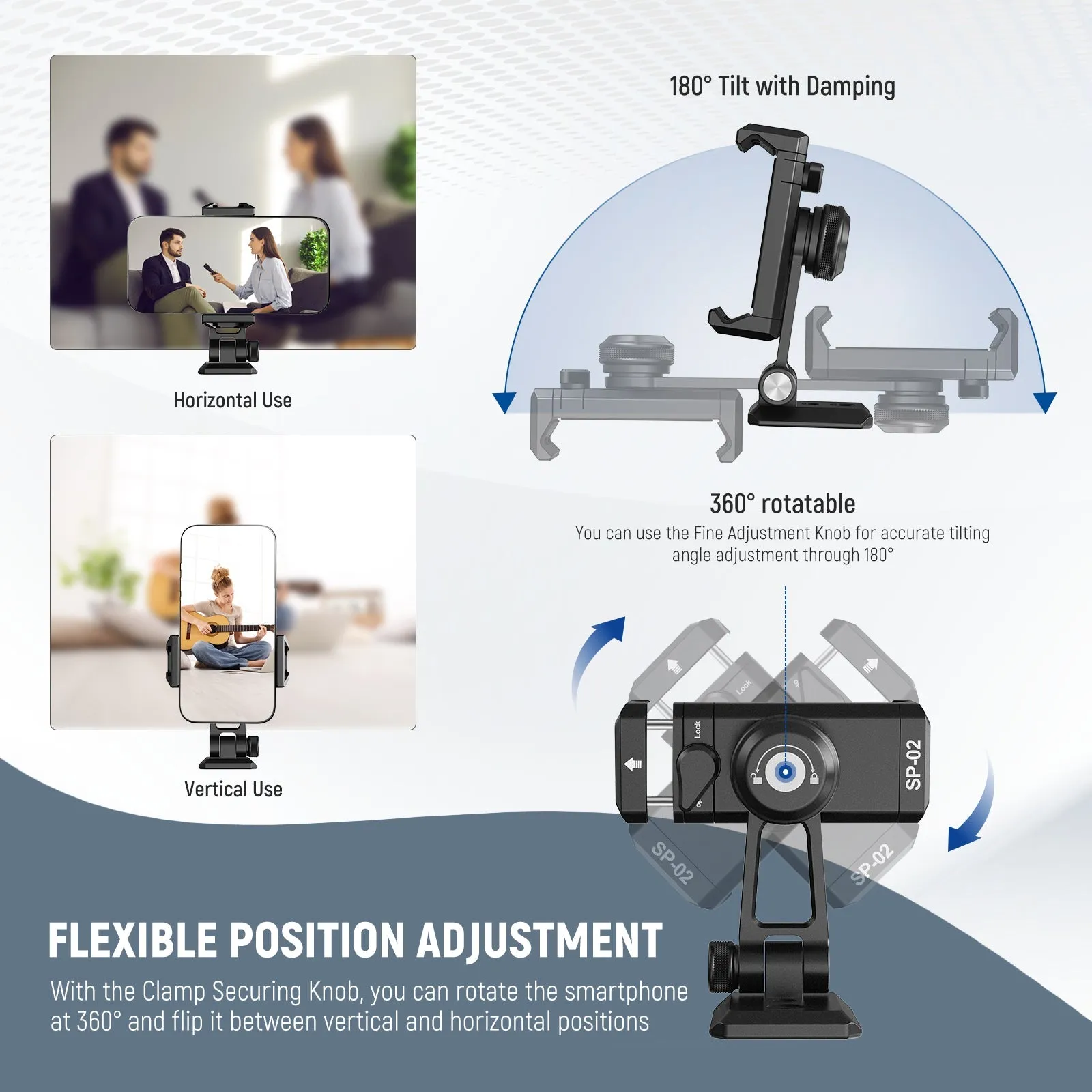 NEEWER SP-02 Smartphone Holder Tripod Mount Adapter