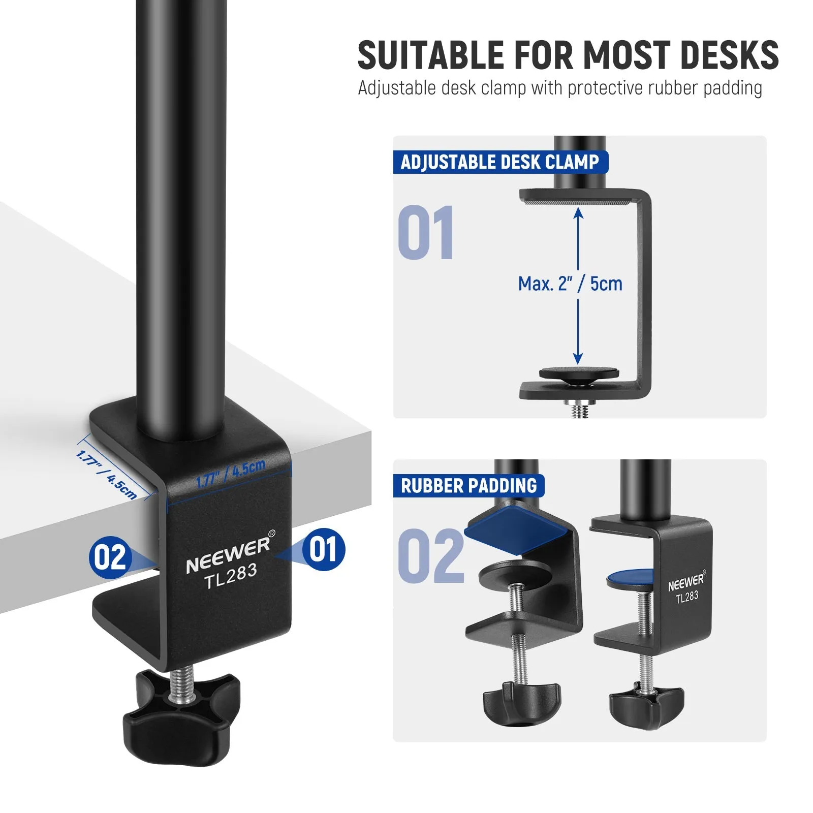 NEEWER TL283 Extendable Camera Desk Light Stand