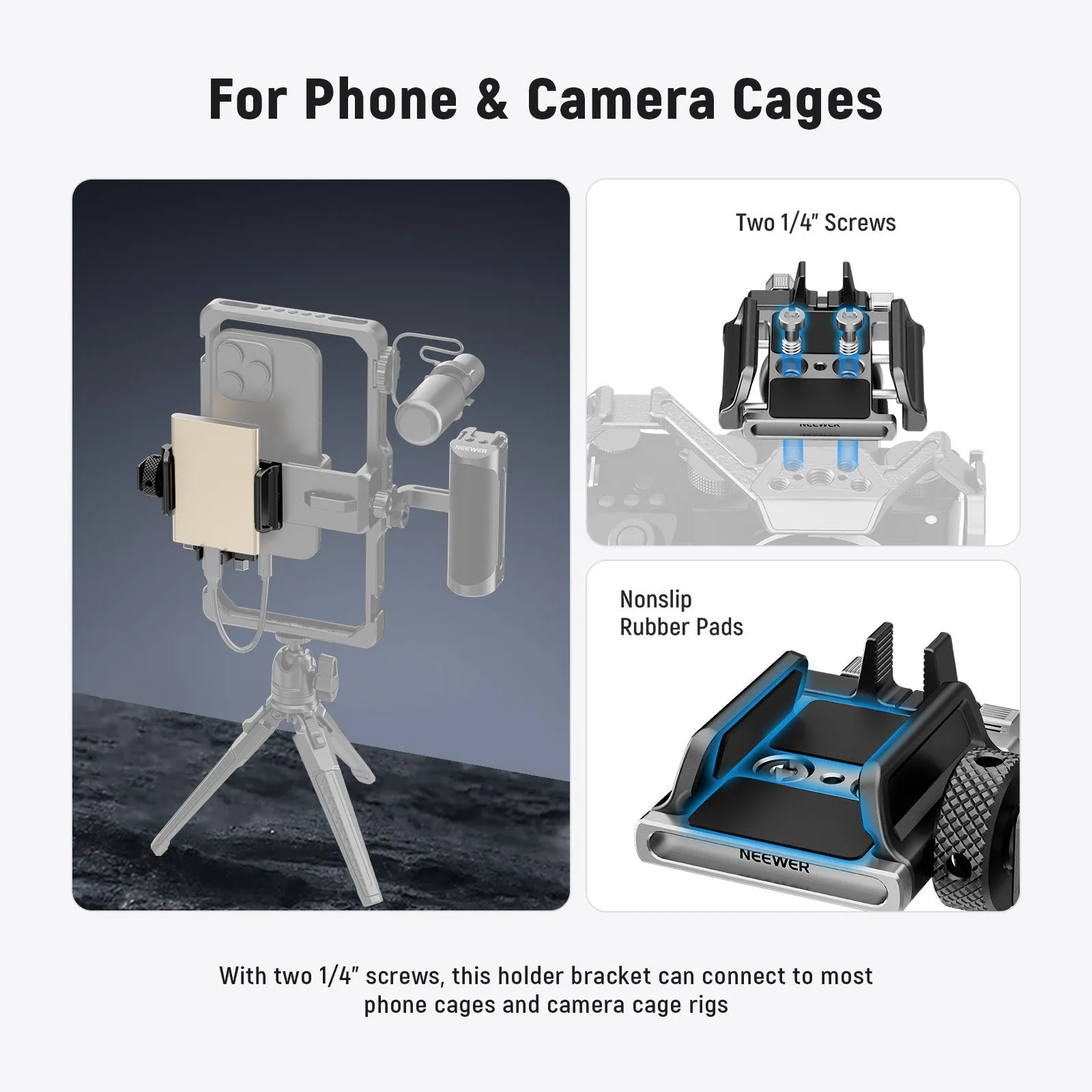 NEEWER UA059 T5/T7/T9 Universal SSD Holder for 15 Pro/15 Pro Max Phone Cage