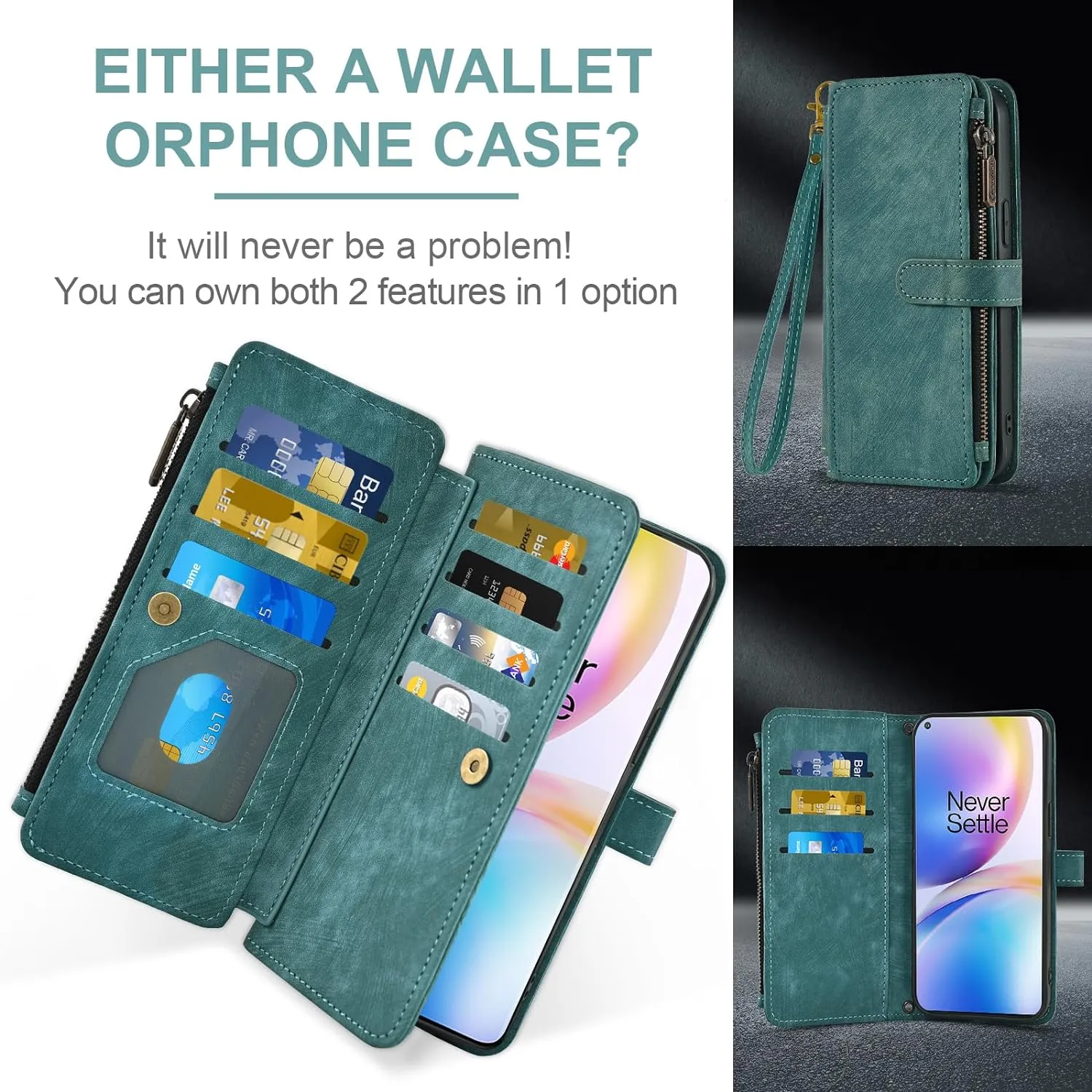 OnePlus 8 Pro One Plus 8Pro 5G Wallet Cover  Screen Protector Card Holder