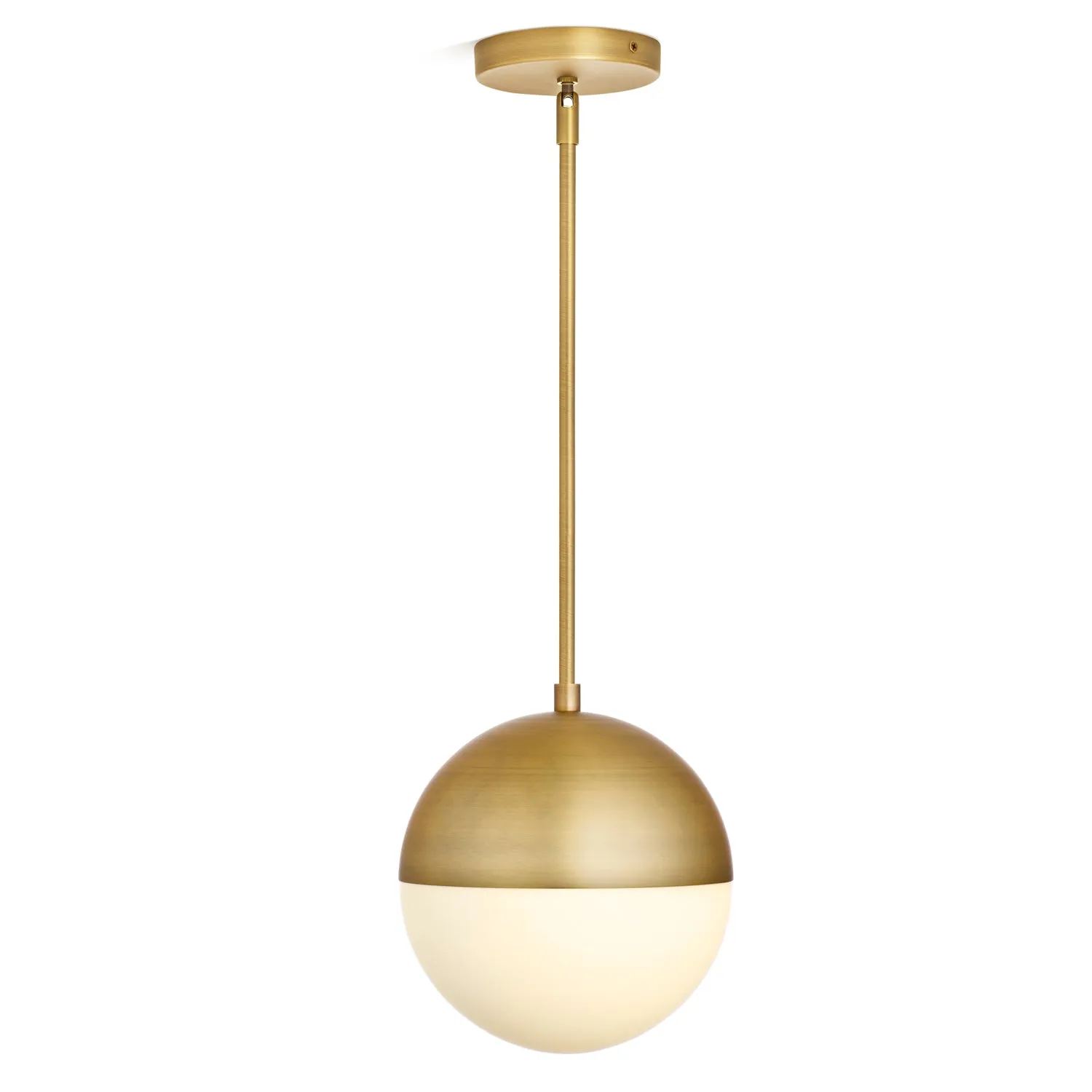 Open Box Powell LED 10" Aged Brass Globe Pendant