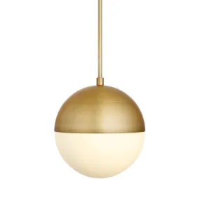 Open Box Powell LED 10" Aged Brass Globe Pendant