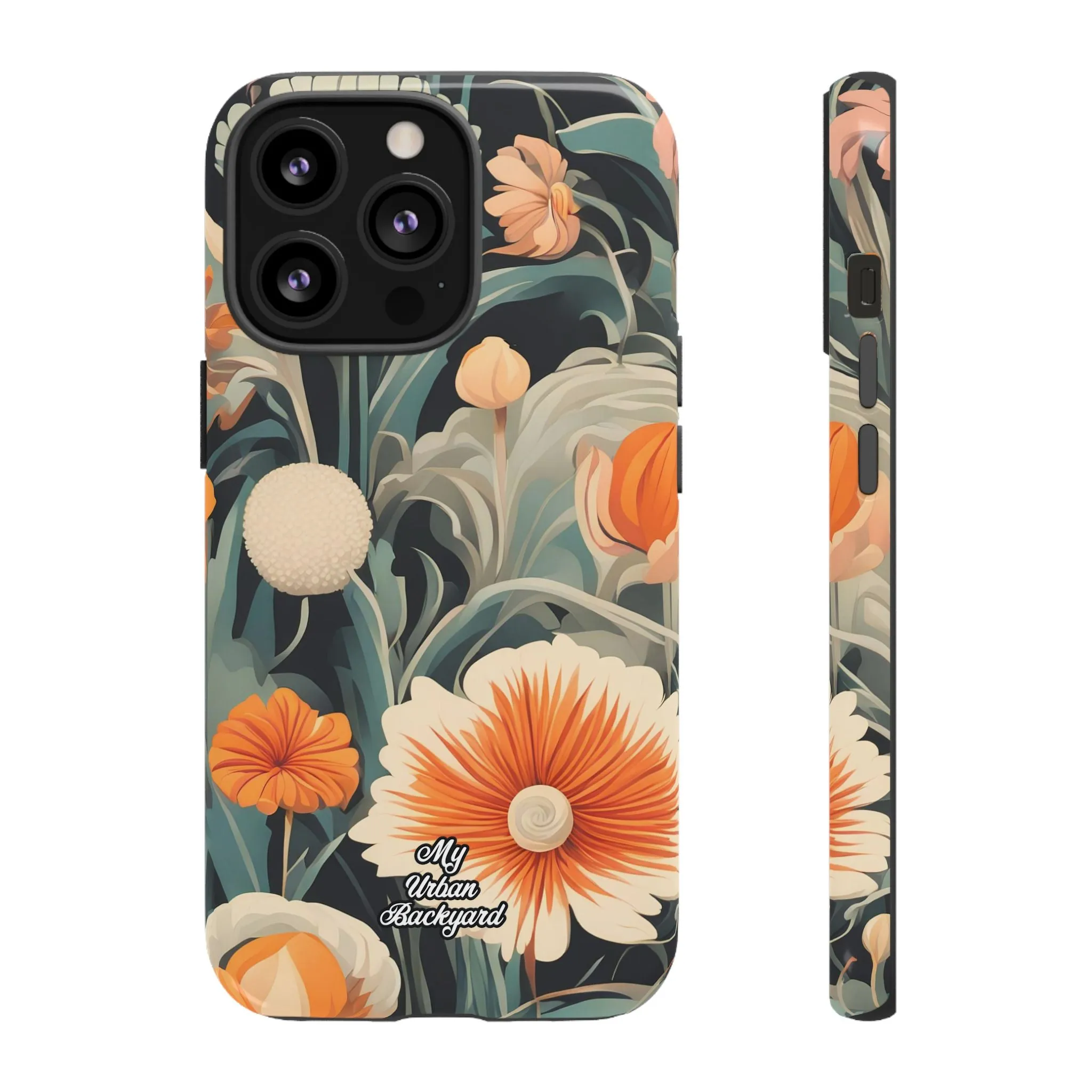 Orange and White Flowers, Cell Phone Case - Apple, Samsung or Google Pixel