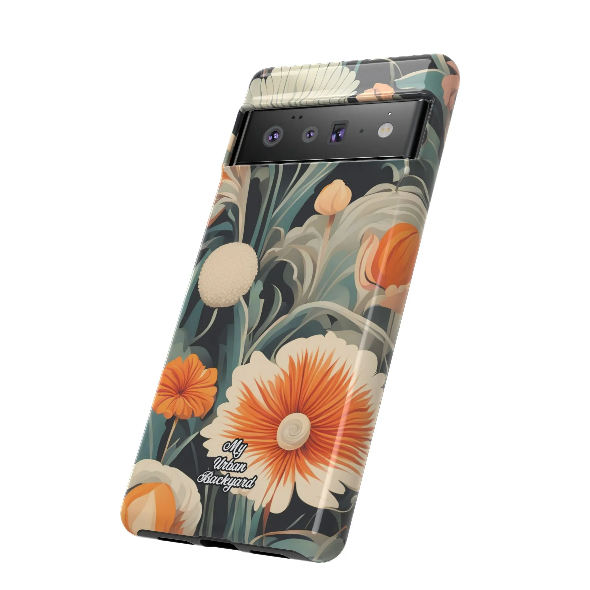 Orange and White Flowers, Cell Phone Case - Apple, Samsung or Google Pixel