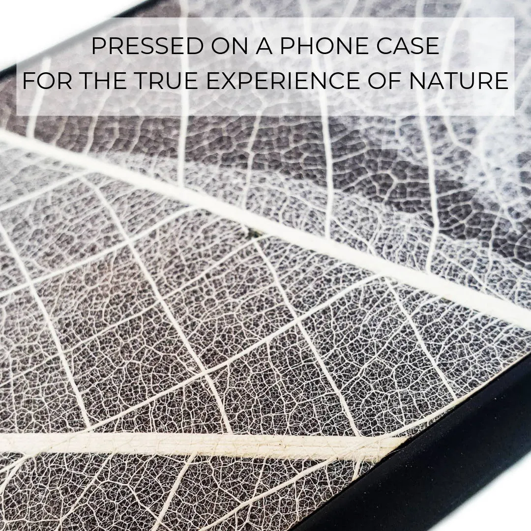 Organic Biodegradable Phone Case - The Seven Chakra Symbols - Skeleton Leaves