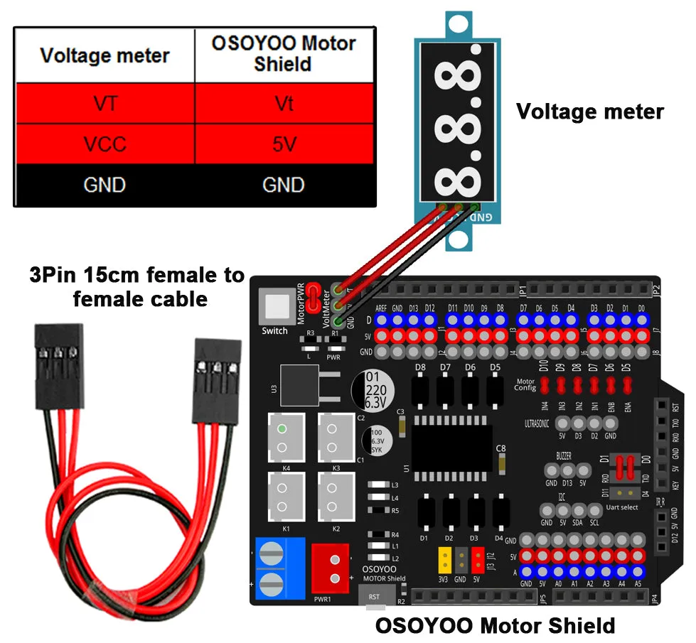 OSOYOO Breakout Board Motor Shield for Arduino Robot Car DIY