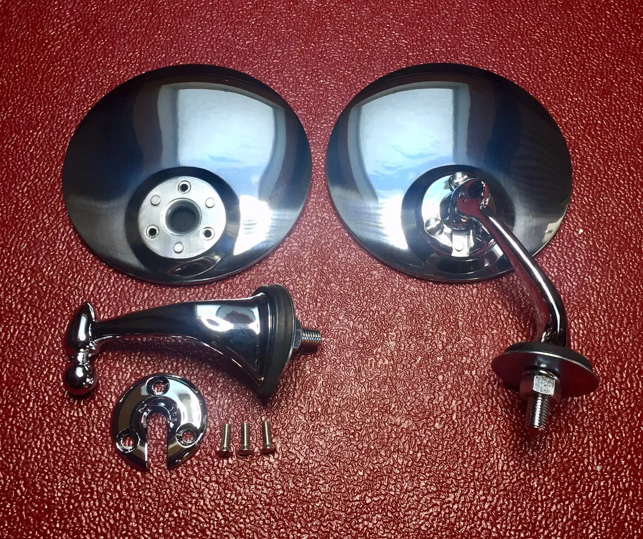 Pair of Side Mirrors for Windshield Posts - No Drilling Required! (Bugeye thru 1962)