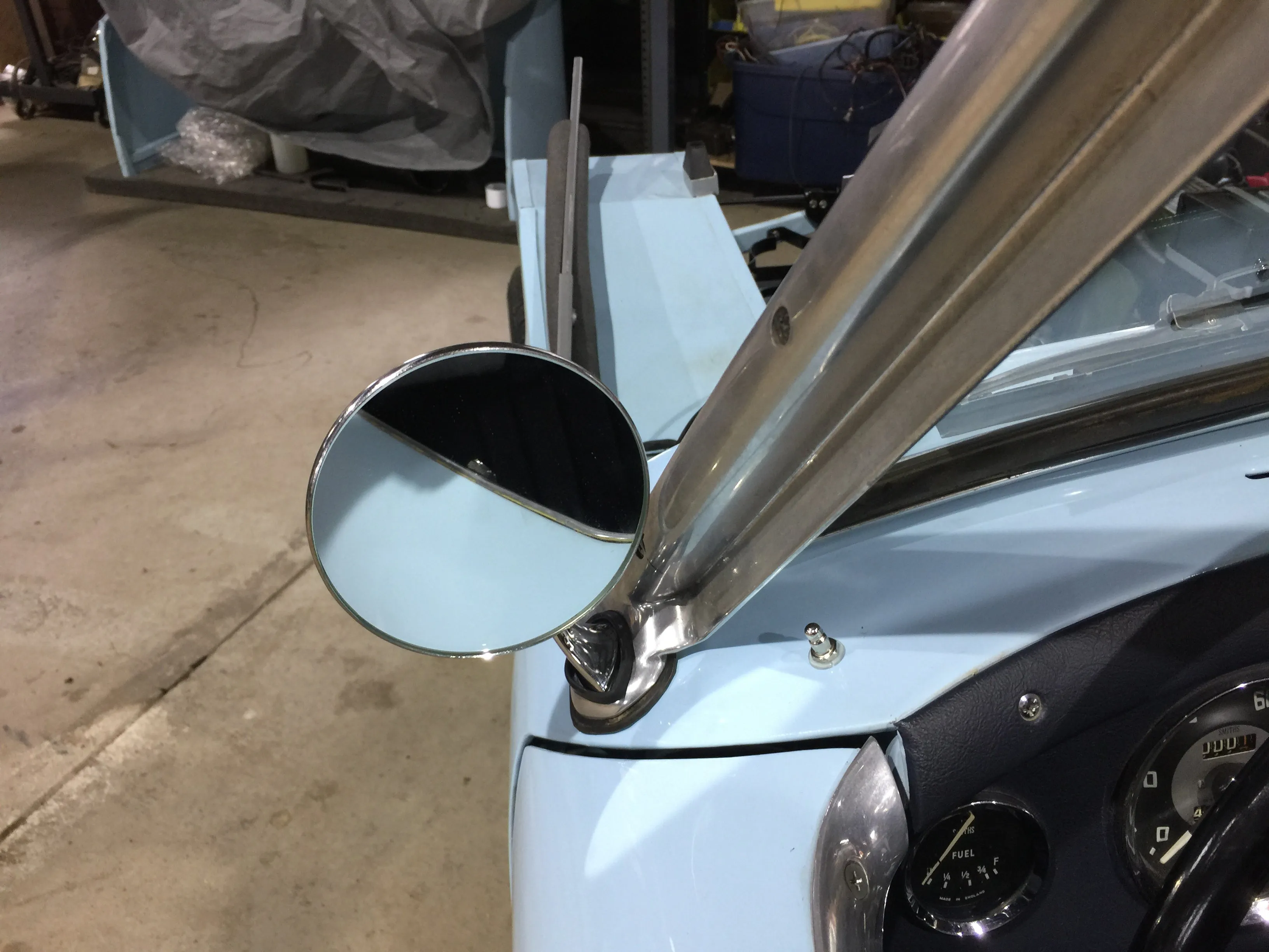 Pair of Side Mirrors for Windshield Posts - No Drilling Required! (Bugeye thru 1962)