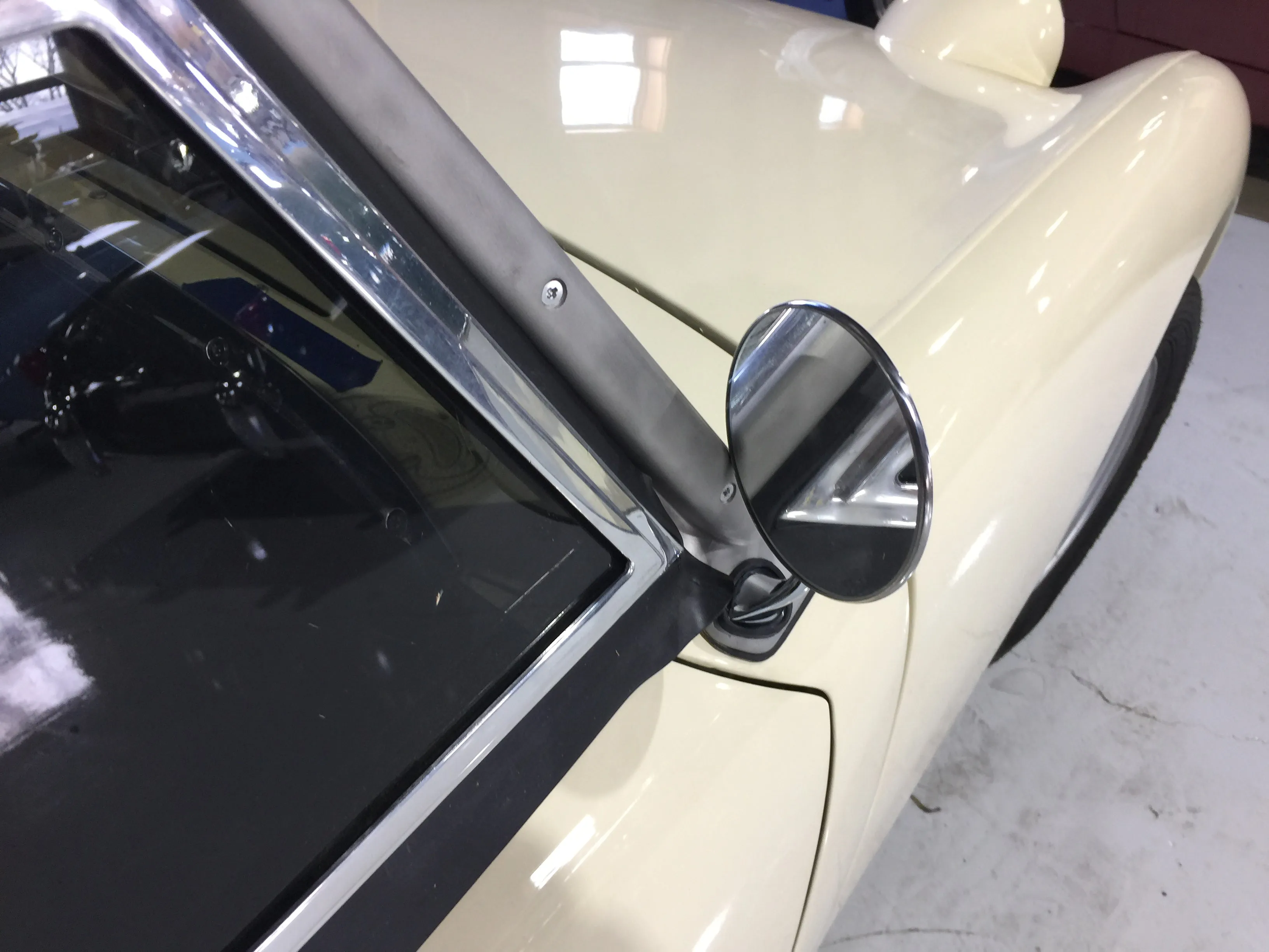 Pair of Side Mirrors for Windshield Posts - No Drilling Required! (Bugeye thru 1962)