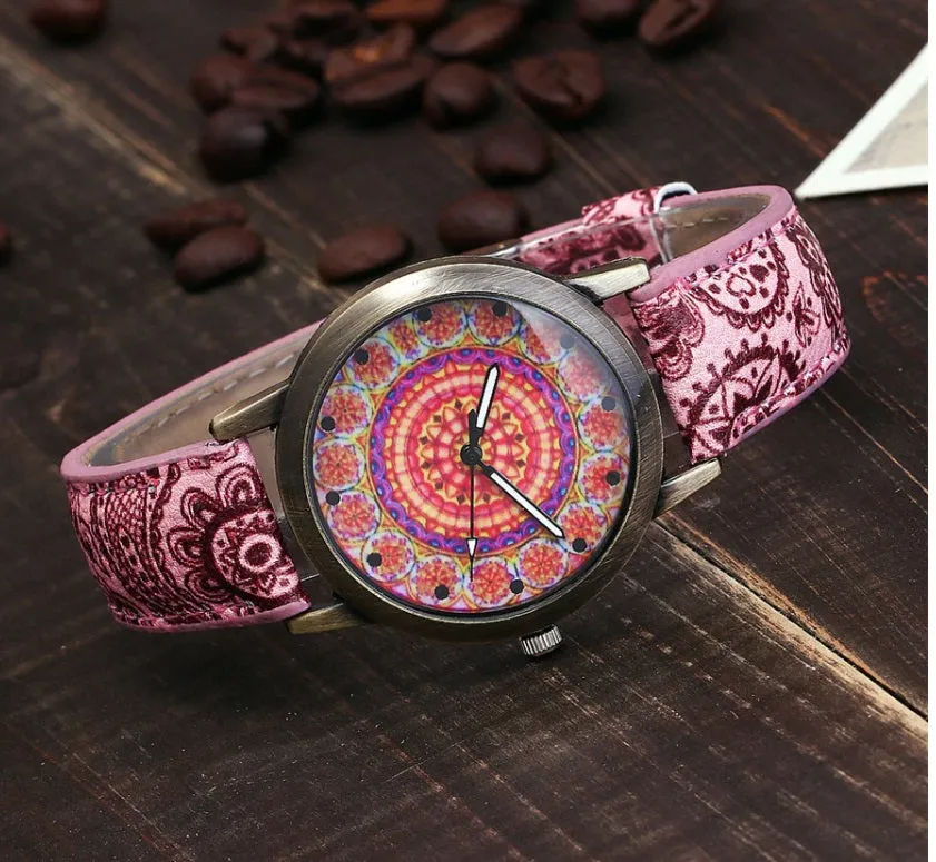 Paisley Print Ladies Wrist Watch for Women or Men