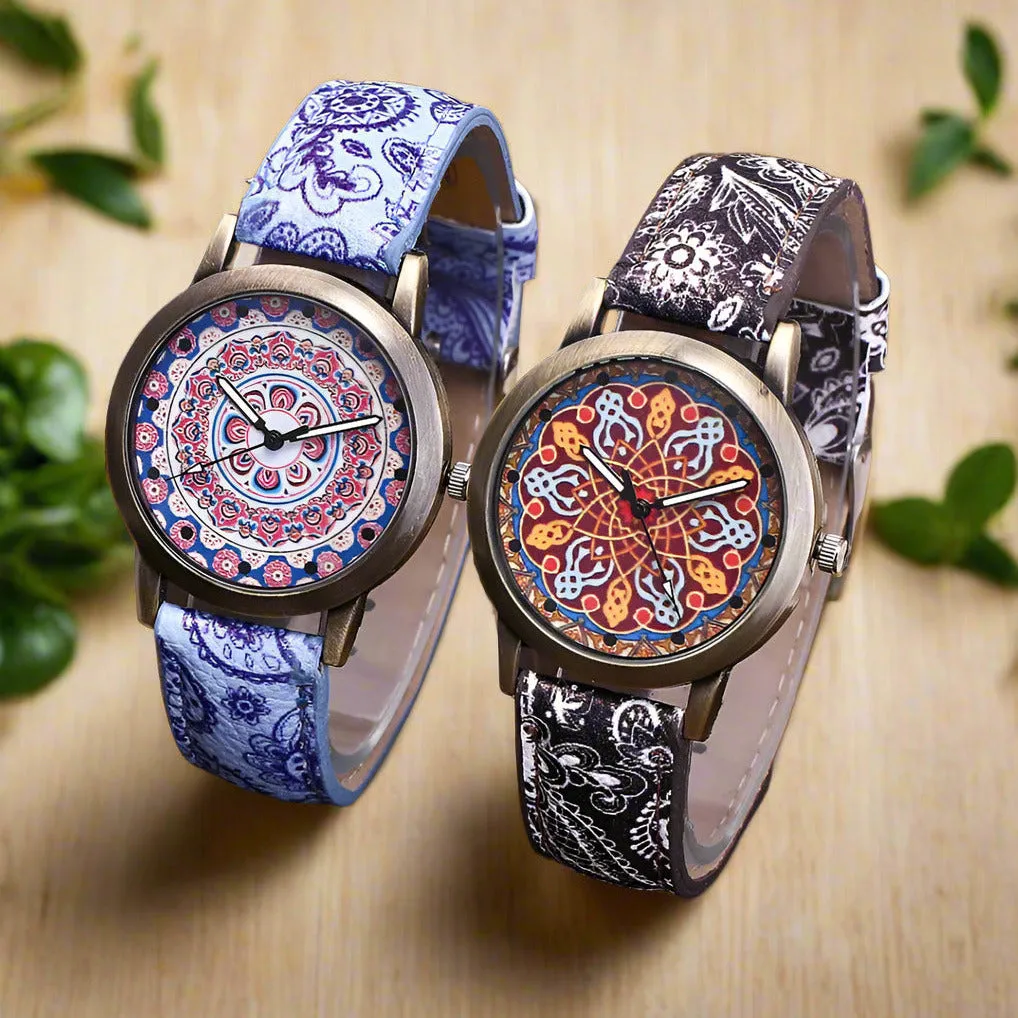 Paisley Print Ladies Wrist Watch for Women or Men