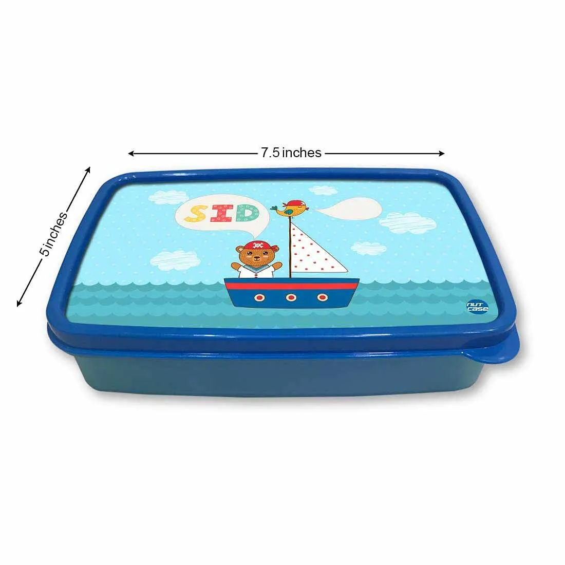 Personalized Snack Box for Kids Plastic Lunch Box for Boys -Ship & Bear