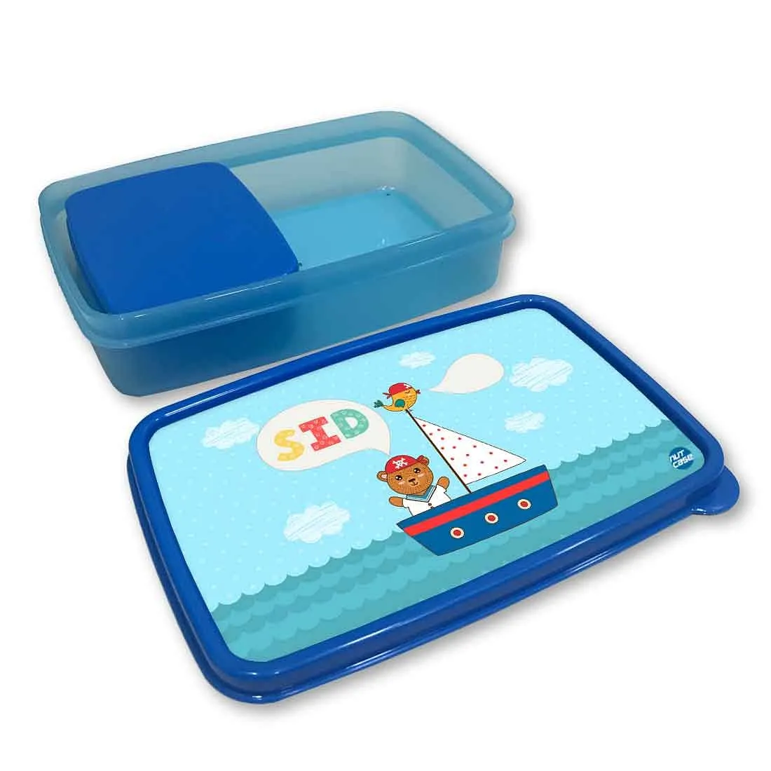 Personalized Snack Box for Kids Plastic Lunch Box for Boys -Ship & Bear