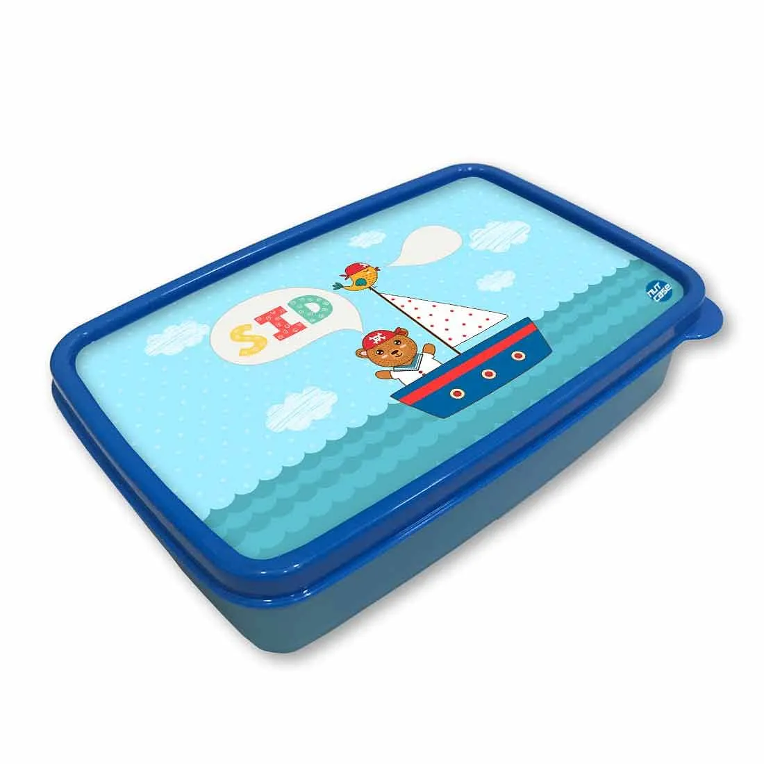 Personalized Snack Box for Kids Plastic Lunch Box for Boys -Ship & Bear