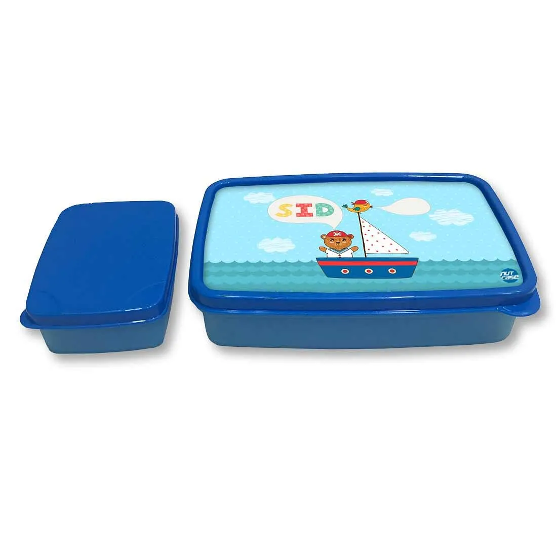 Personalized Snack Box for Kids Plastic Lunch Box for Boys -Ship & Bear