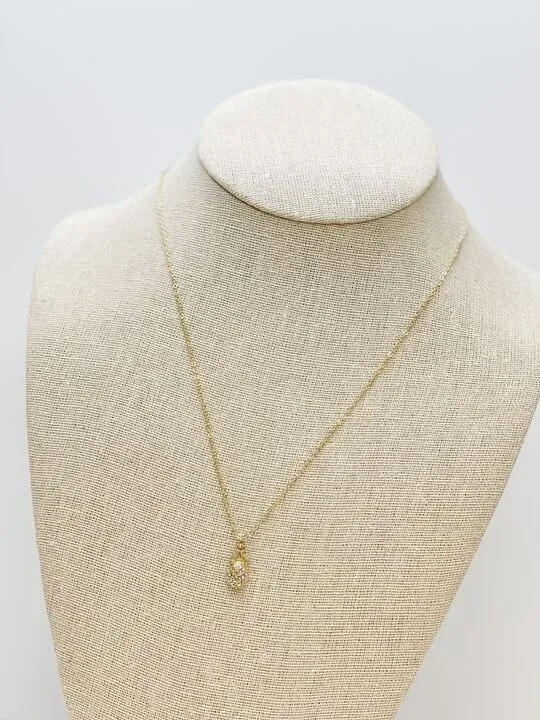 Petite Pineapple Pendant Necklace - Gold