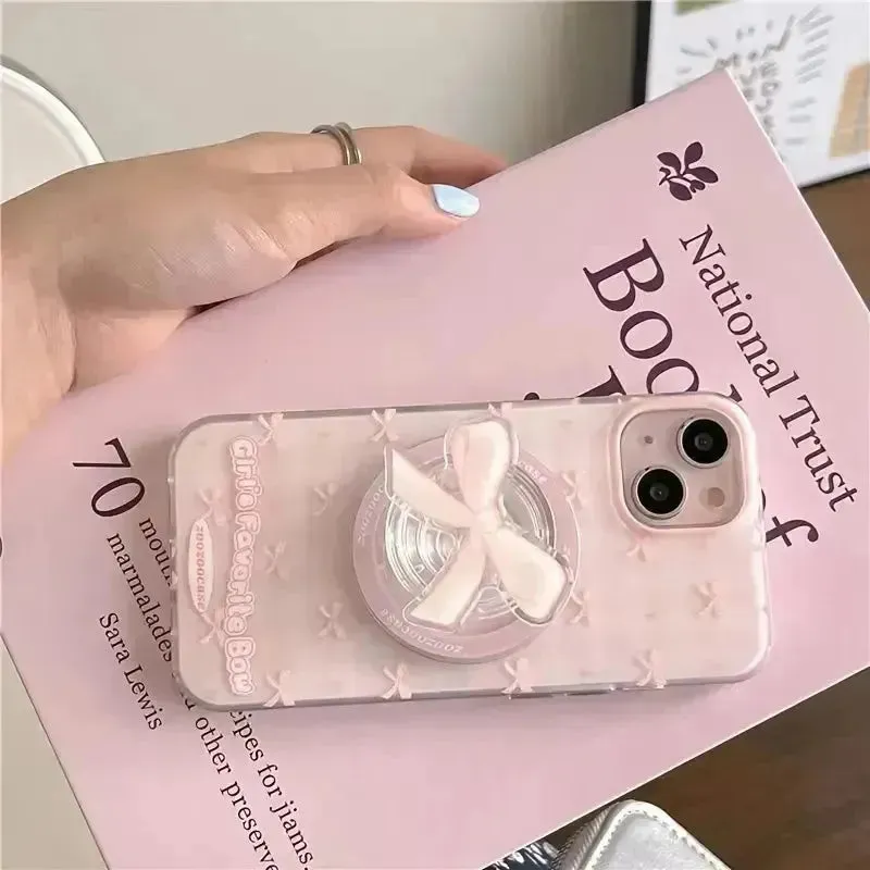 Pink Bow Magnetic Phone Case (For iPhones)