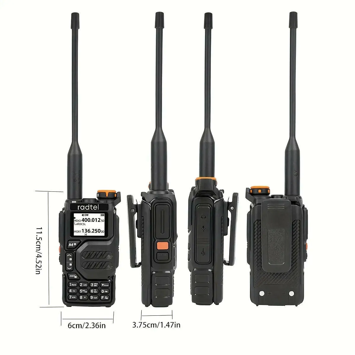 Radtel RT-590 Air Band Walkie Talkie Amateur Ham Two Way Radio Station UHF VHF 200CH Full Band HT with NOAA Channel AM Satcom