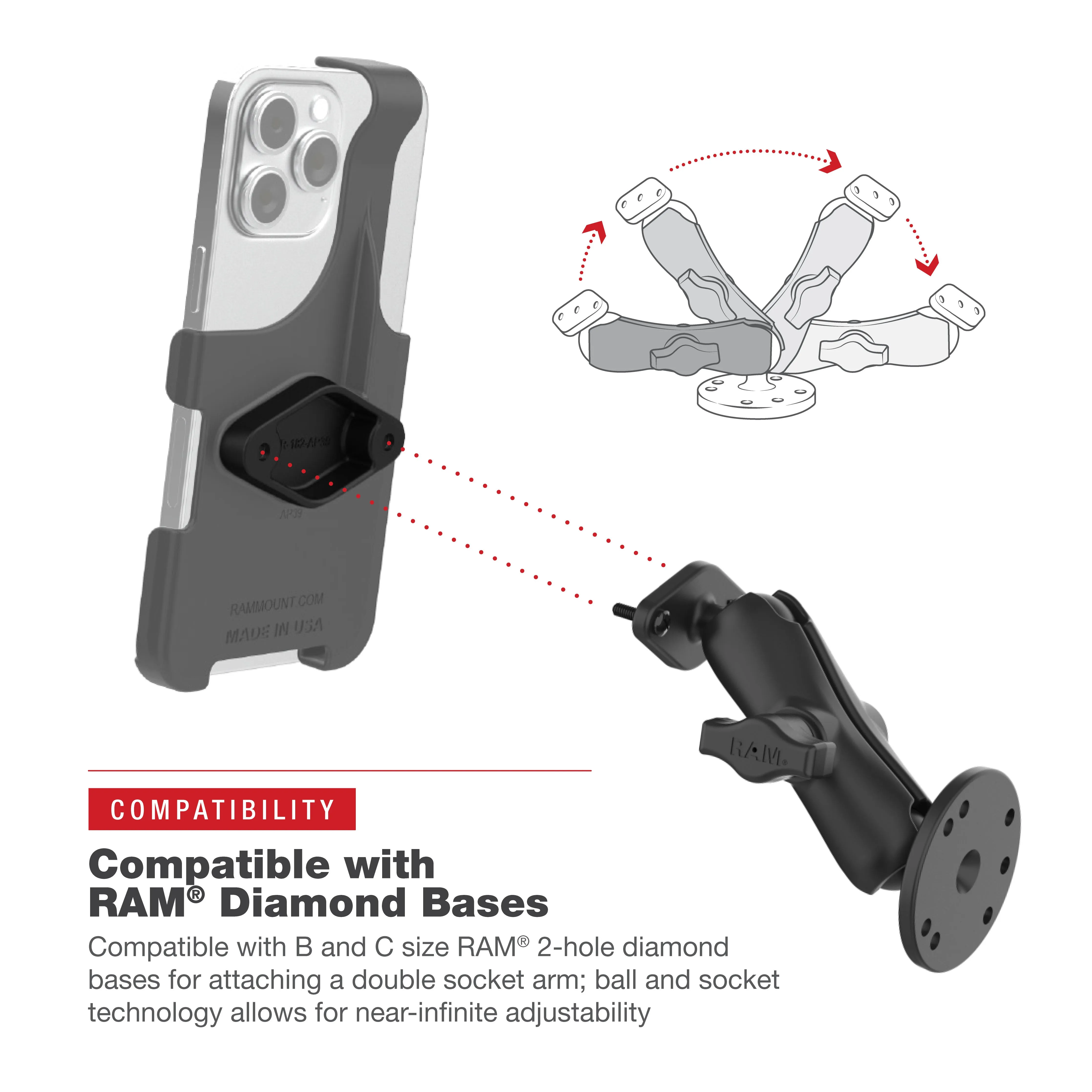 RAM® Form-Fit Holder for Apple iPhone 15 Pro