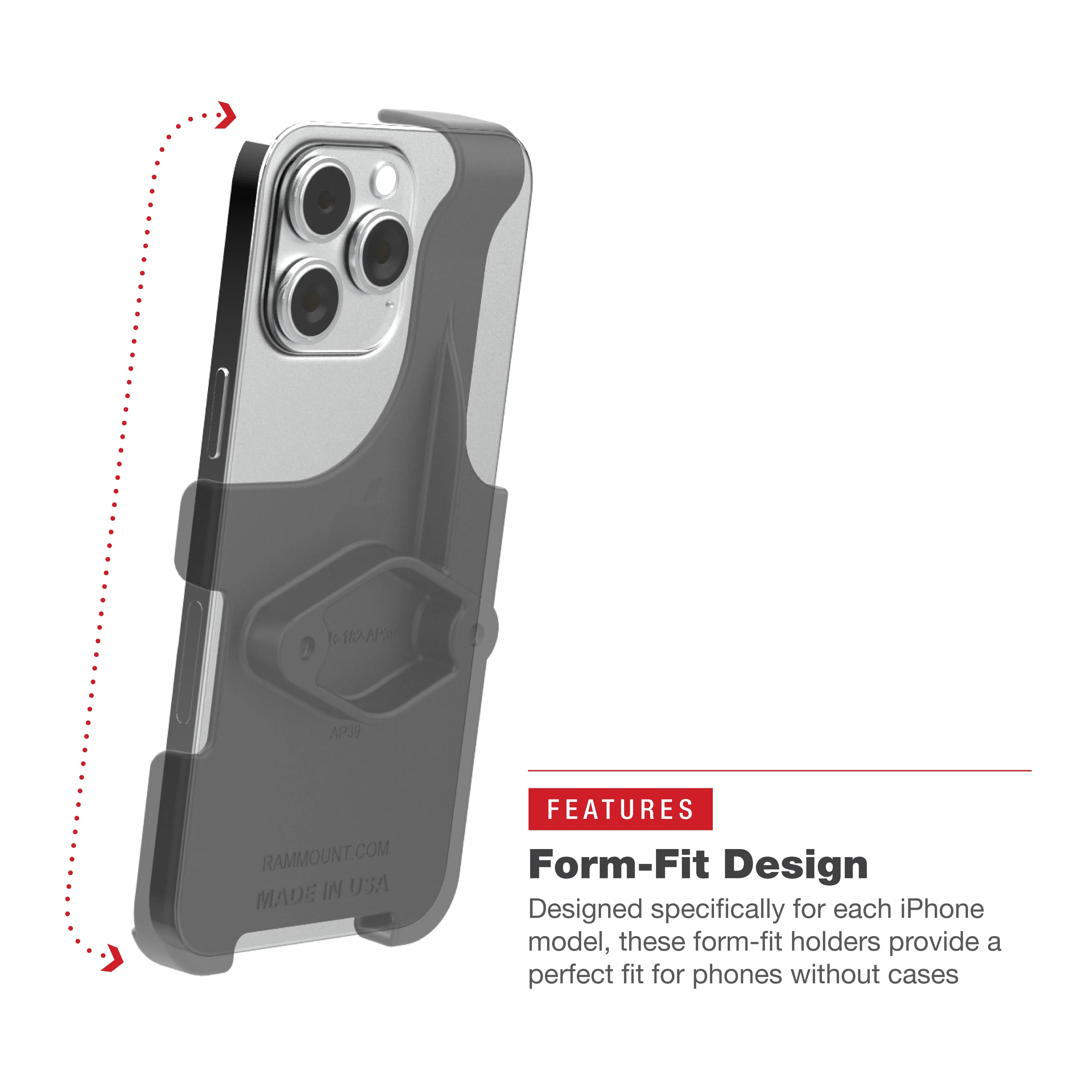 RAM® Form-Fit Holder for Apple iPhone 15 Pro