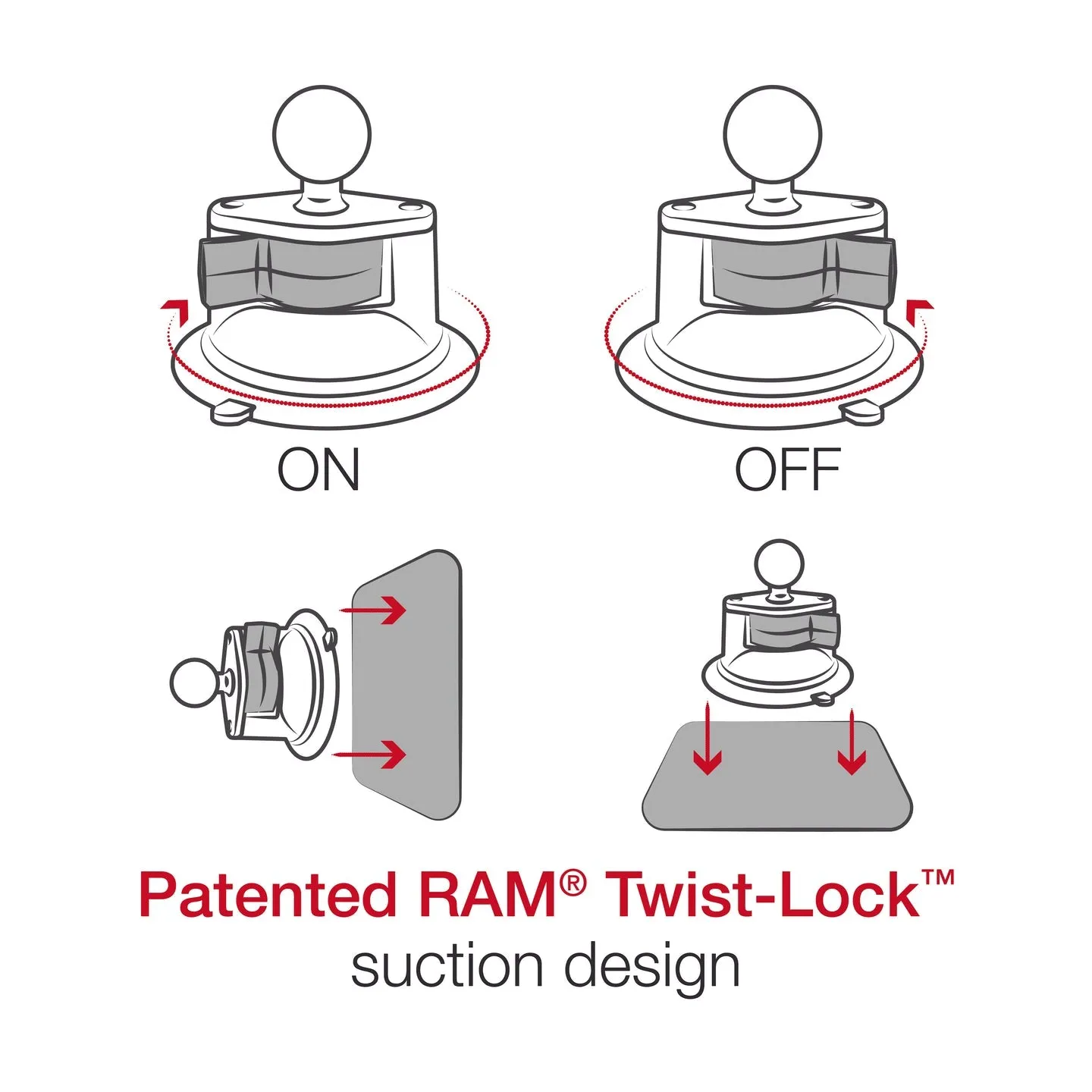 Ram X-Grip Large Phone Mount w/ Twist-Lock Suction Cup - Medium | RAM-B-166-UN10