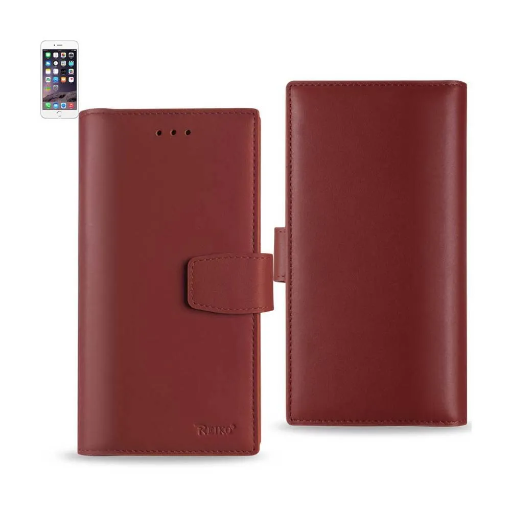 Reiko REIKO IPHONE 6 PLUS GENUINE LEATHER WALLET CASES WITH RFID CARD PROTECTION IN BURGUNDY