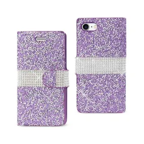 Reiko REIKO IPHONE 7 JEWELRY RHINESTONE WALLET CASE IN PURPLE