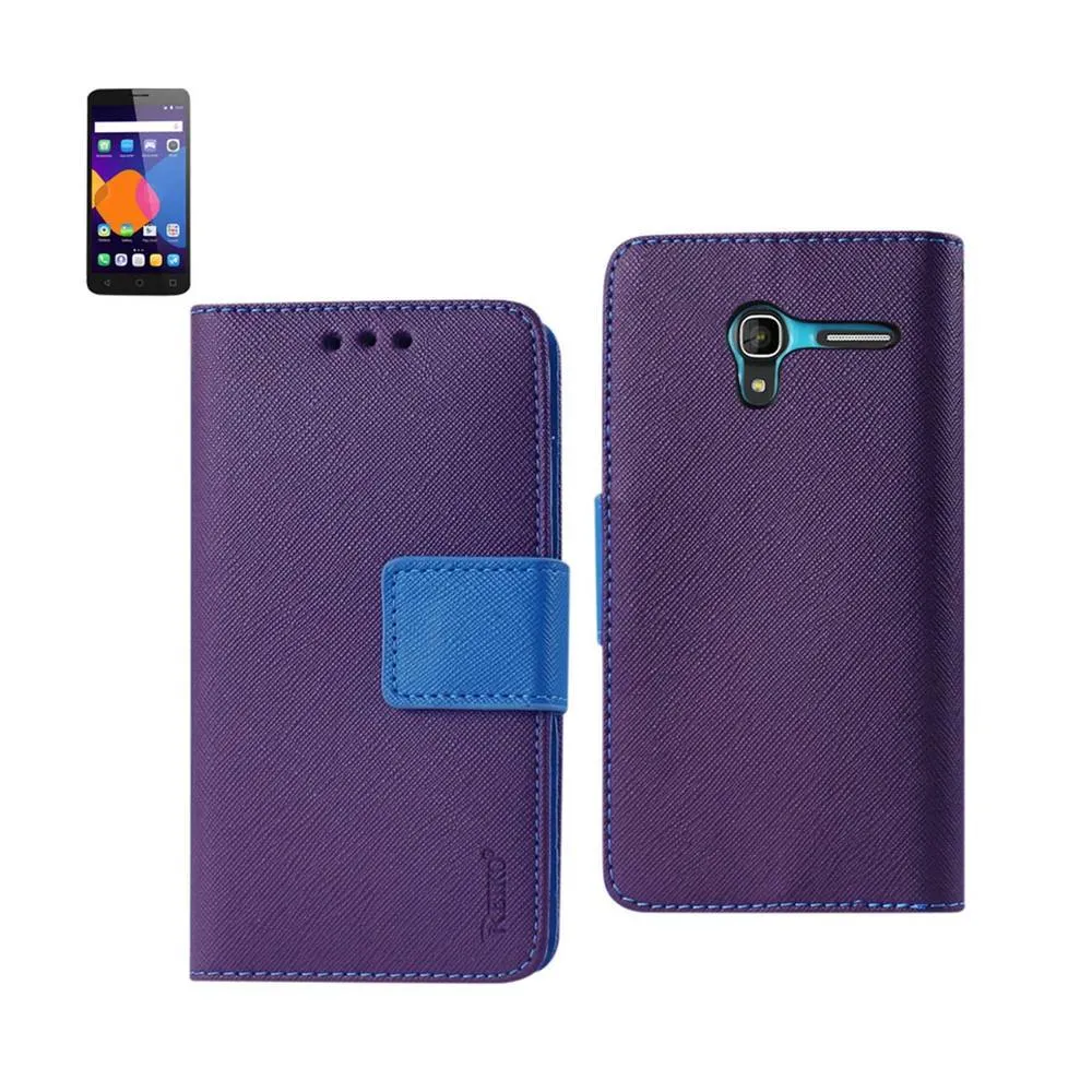 Reiko Wallet Case 3 In 1 For Alcatel Onetouch Pixi 3/ 4G (4.5Inch) Purple