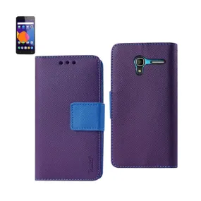 Reiko Wallet Case 3 In 1 For Alcatel Onetouch Pixi 3/ 4G (4.5Inch) Purple