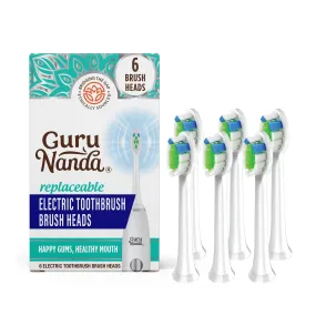 Replacement Brush Heads for GuruNanda Sonic Electric Toothbrush - 6-Pack