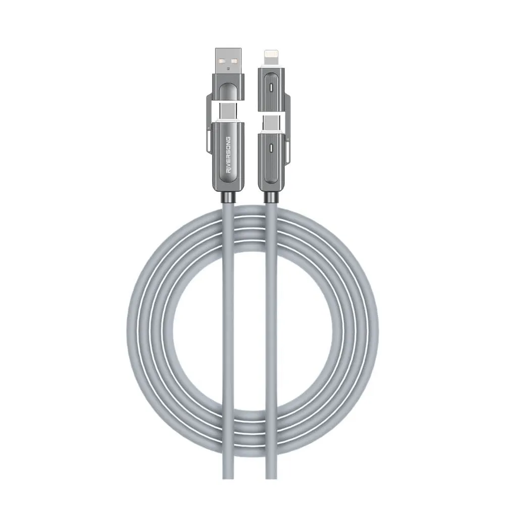 Riversong  4-in-1 66W Fast Charging Cable 1.2M (USB-C USB-A USB-C Lightning) – CT63