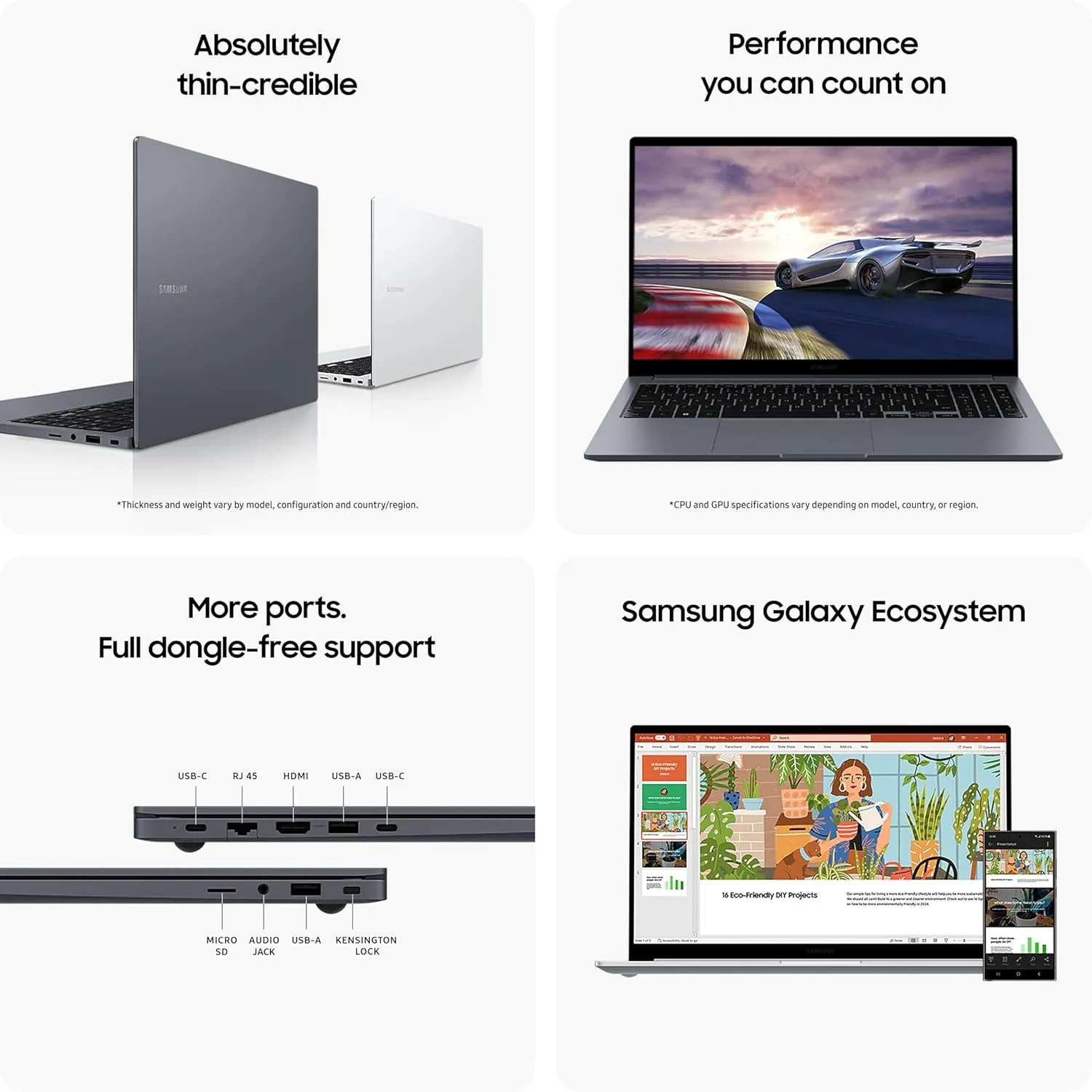 Samsung Galaxy Book4 (Silver, 16GB RAM, 512GB SSD) | 15.6" Full HD Screen | Intel Core 5 120U Processor | Windows 11 Home | MS Office 2021 | Fingerprint Reader | Intel Iris XE Graphics | RJ45 LAN Port