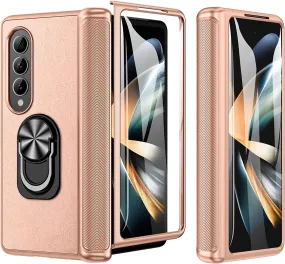 Samsung Galaxy Z Fold 4 Case Hinge Protection & Screen Protector 4 5G- Rose Gold