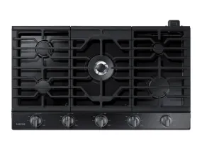 Samsung NA36N6555TG 36" Smart Gas Cooktop with Illuminated Knobs in Black Stainless Steel