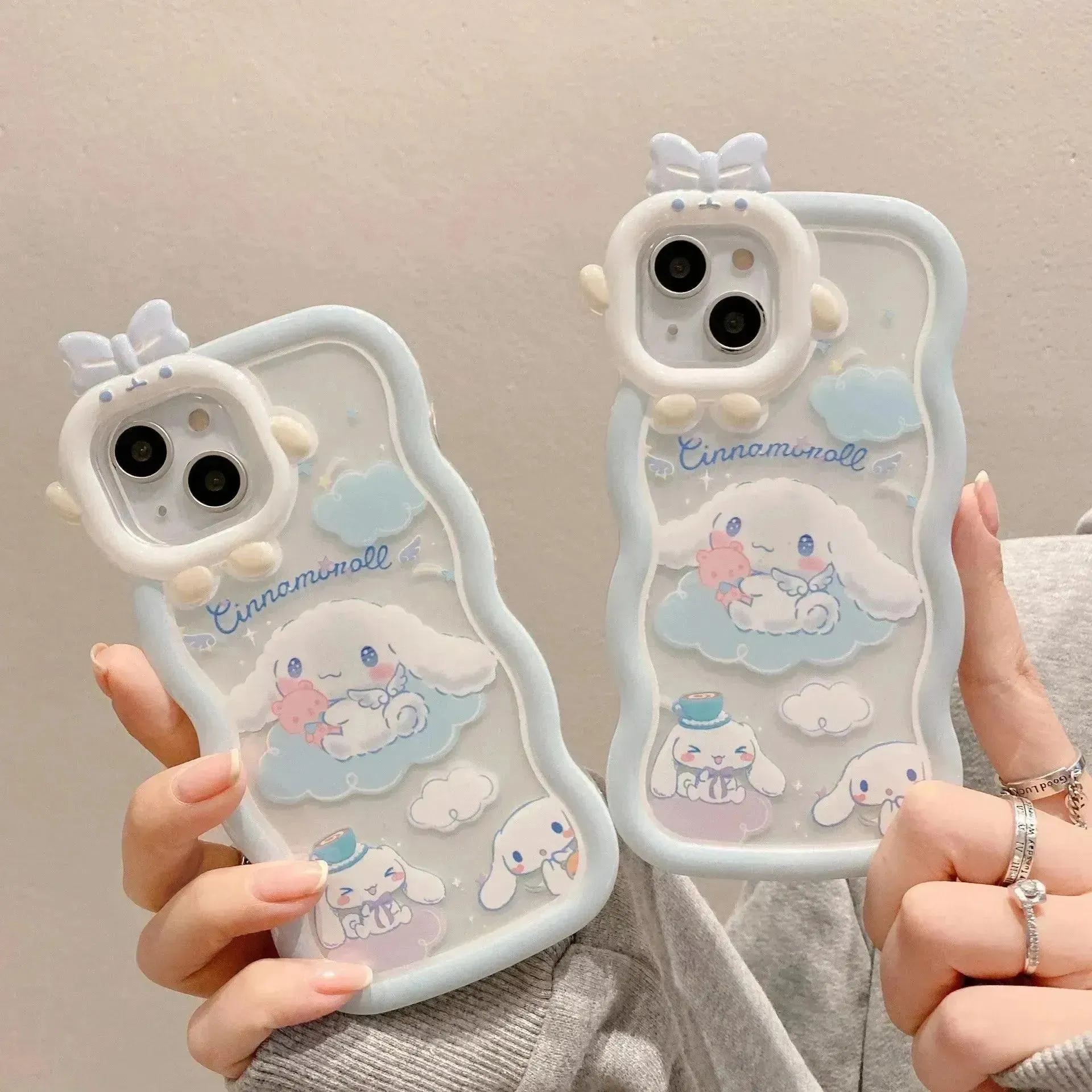 Sanrio Beaded Cinnamoroll Phone Case (For iPhones)