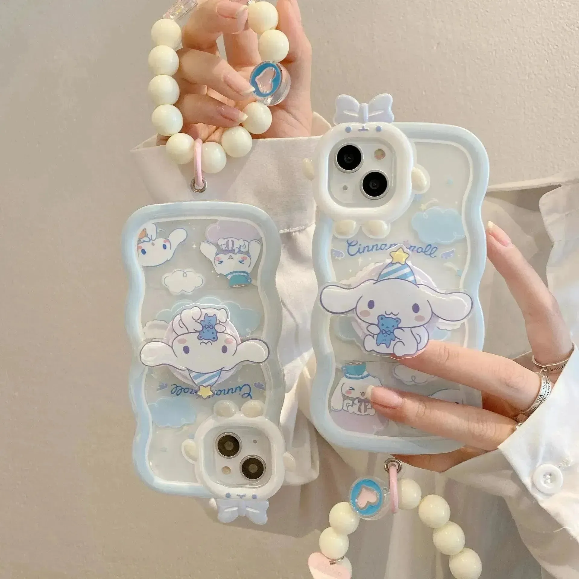 Sanrio Beaded Cinnamoroll Phone Case (For iPhones)