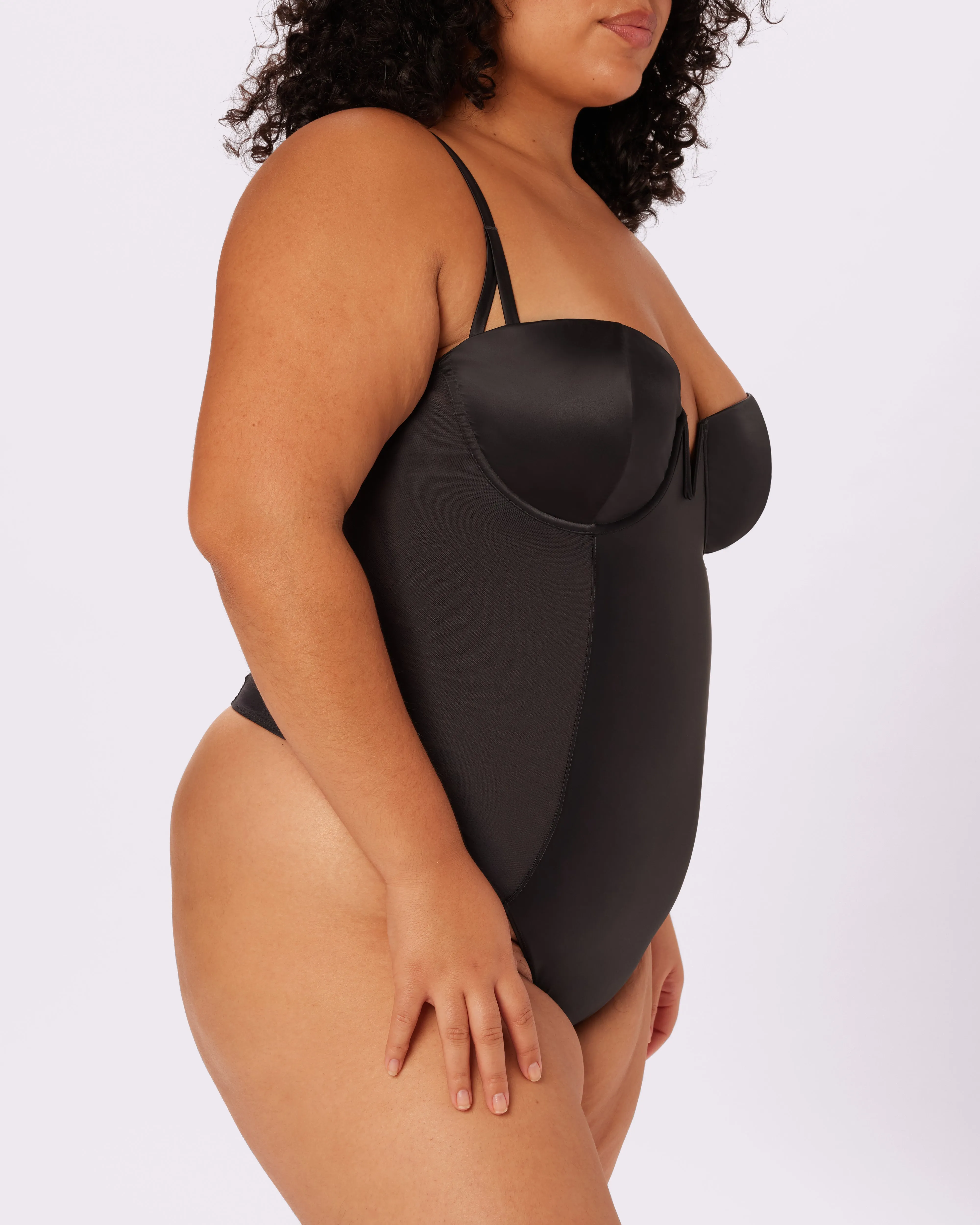 Sheer Sculpt Demi Bodysuit | Glow Satin (Eightball)