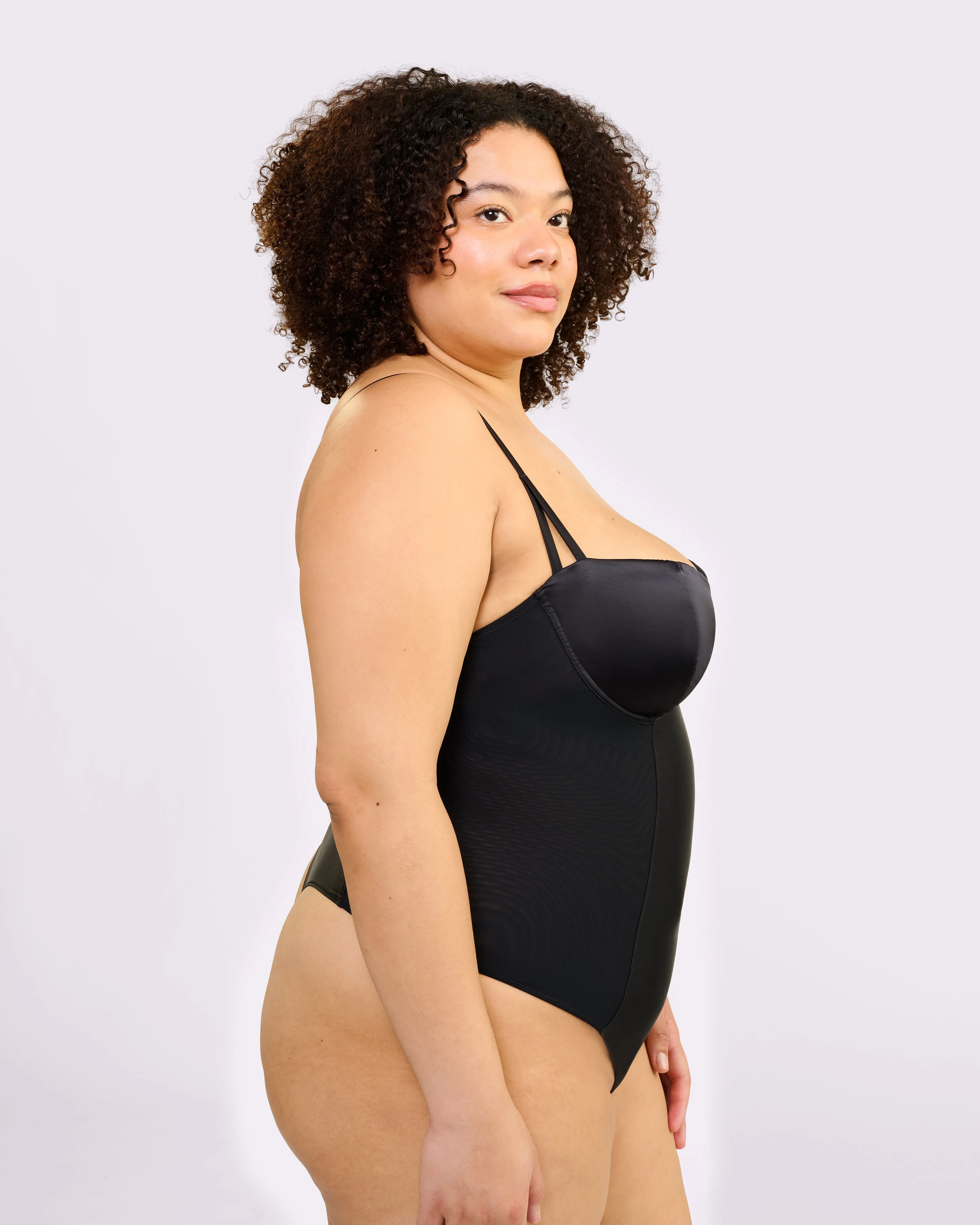 Sheer Sculpt Demi Bodysuit | Glow Satin (Eightball)