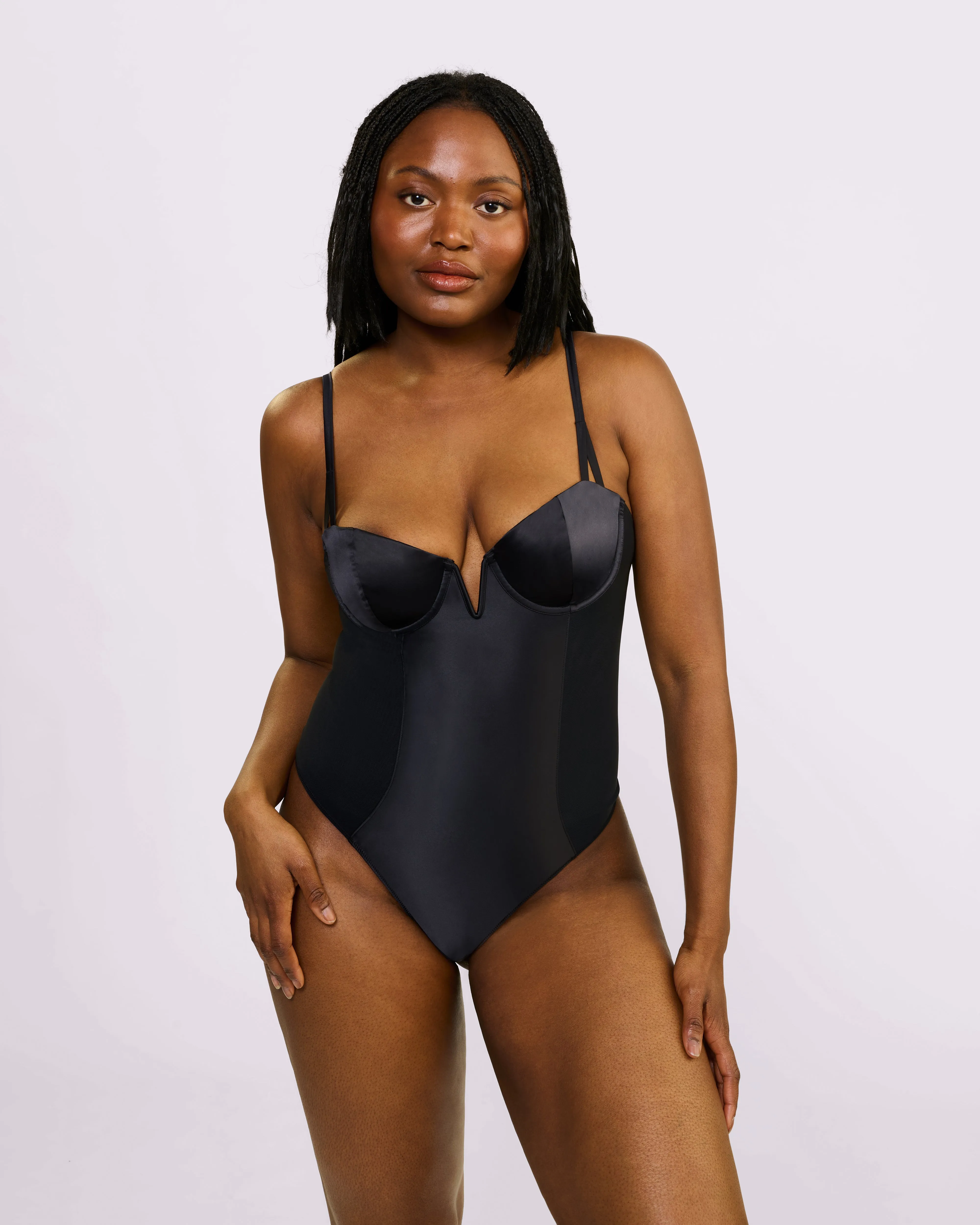 Sheer Sculpt Demi Bodysuit | Glow Satin (Eightball)