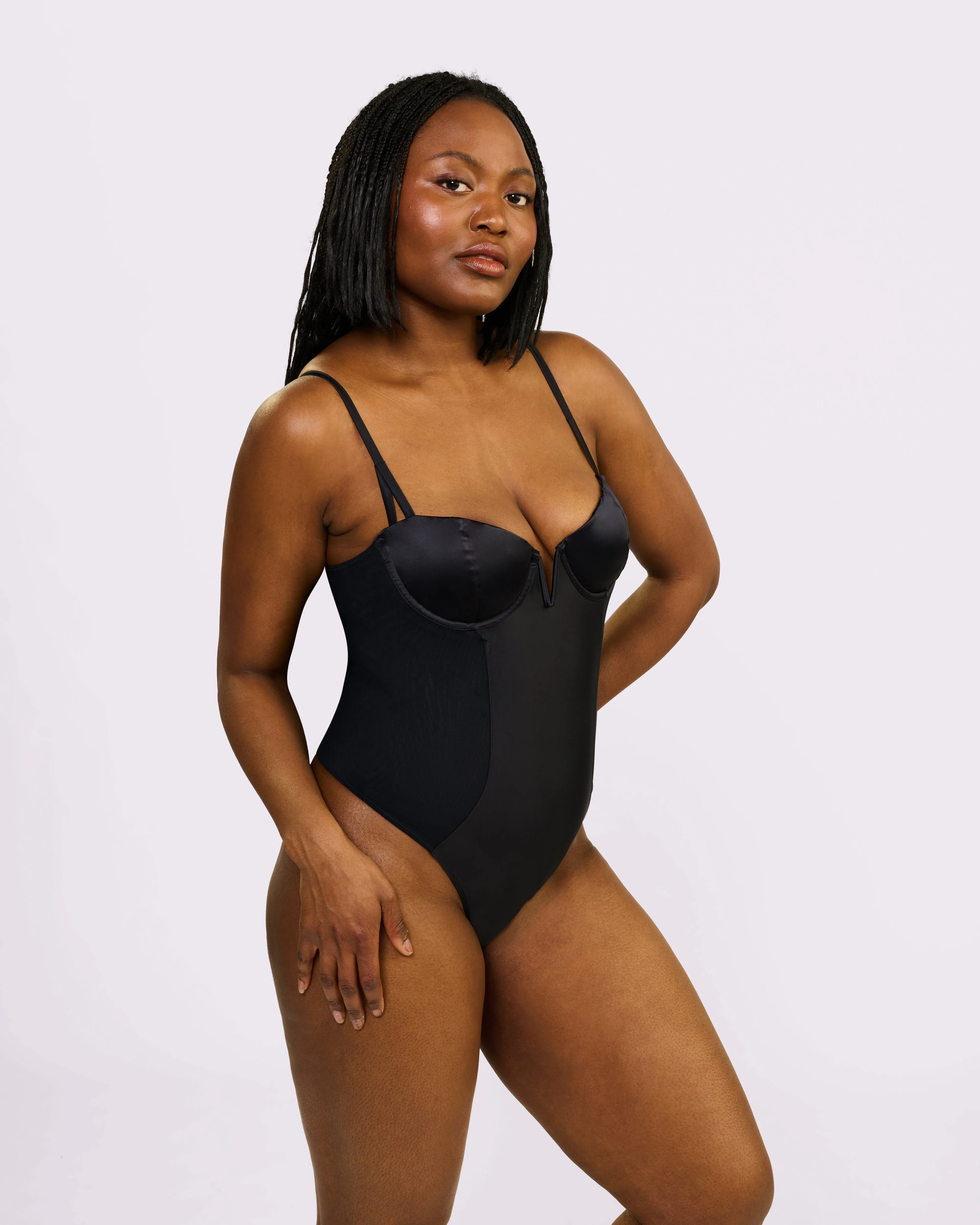 Sheer Sculpt Demi Bodysuit | Glow Satin (Eightball)