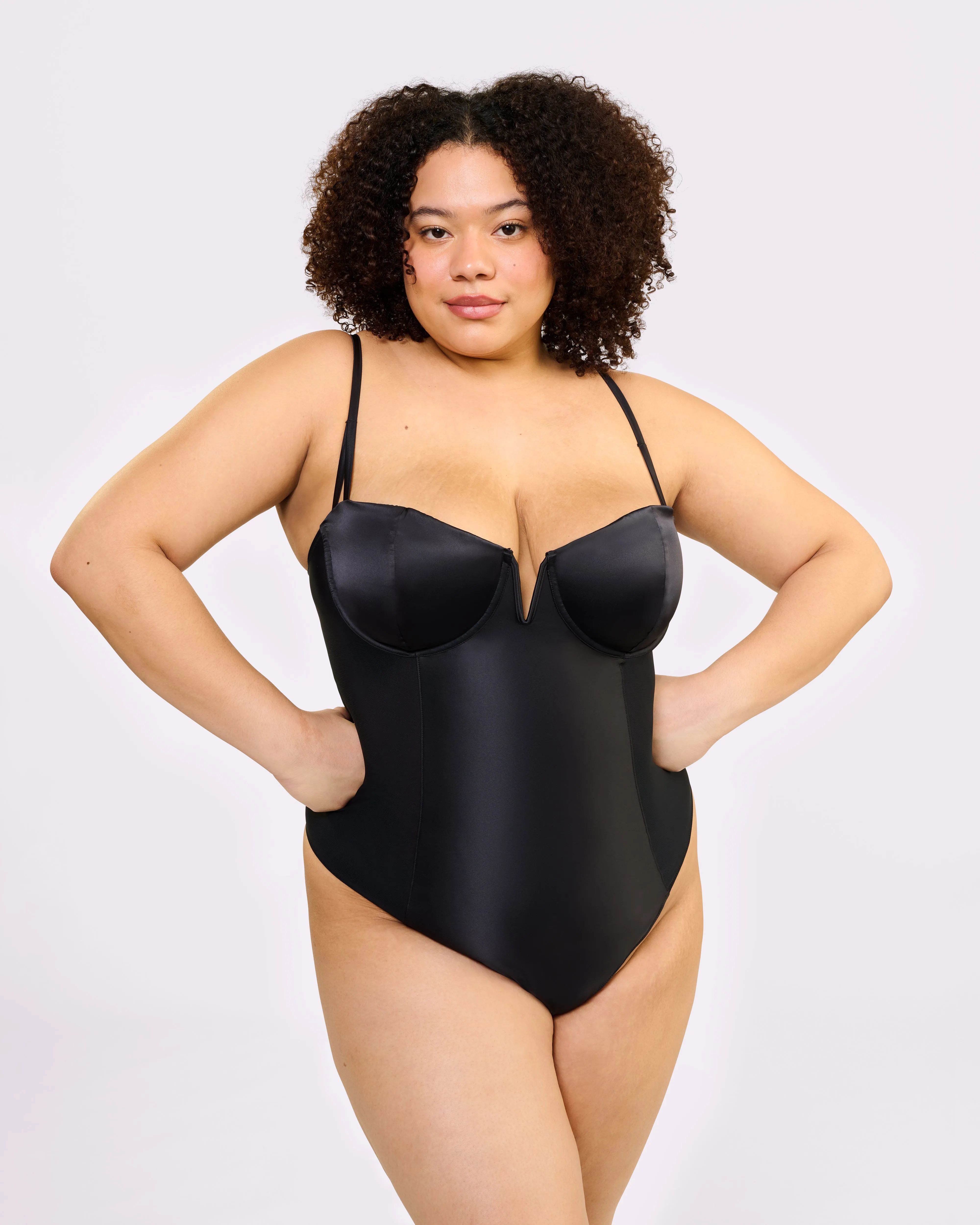 Sheer Sculpt Demi Bodysuit | Glow Satin (Eightball)