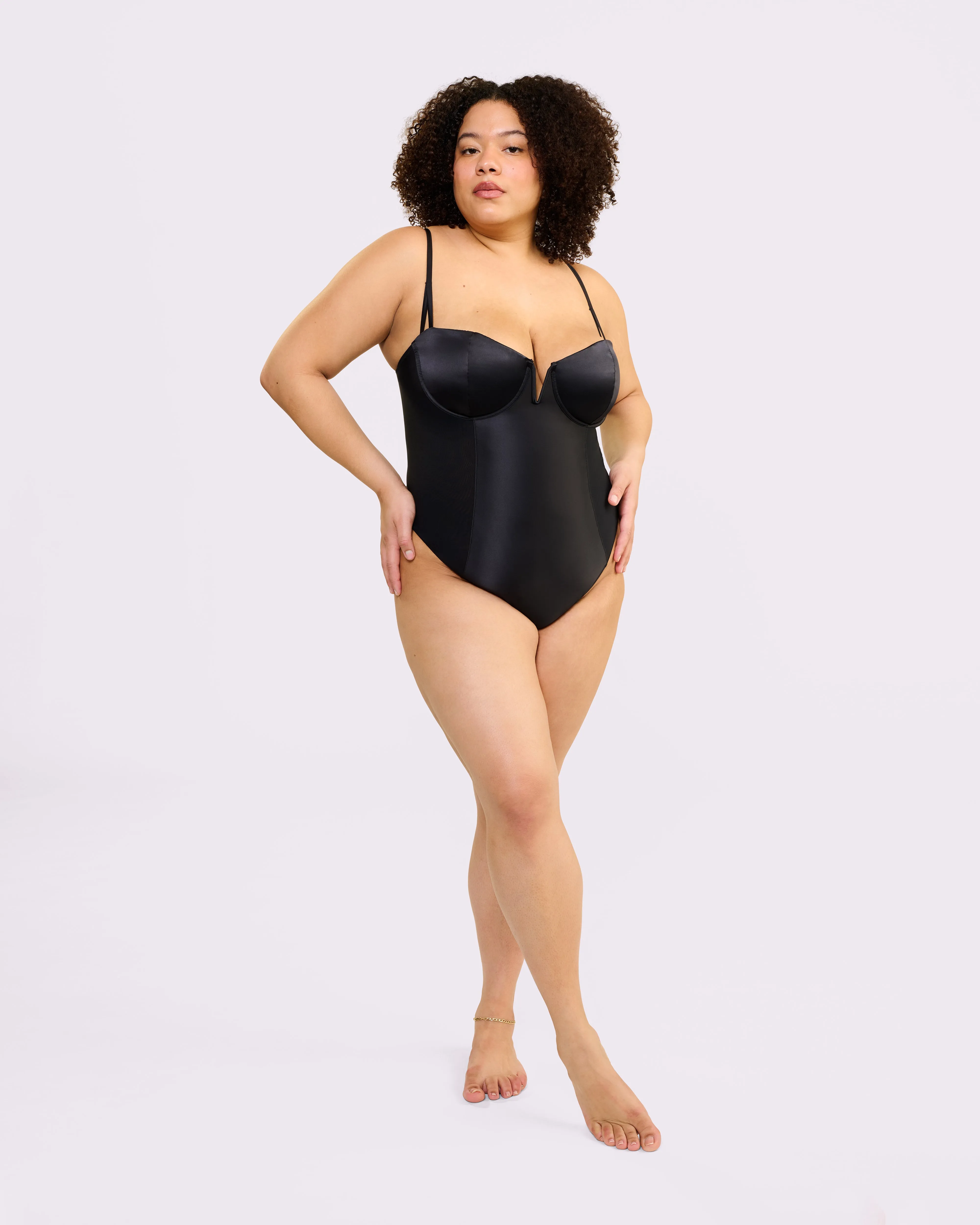 Sheer Sculpt Demi Bodysuit | Glow Satin (Eightball)