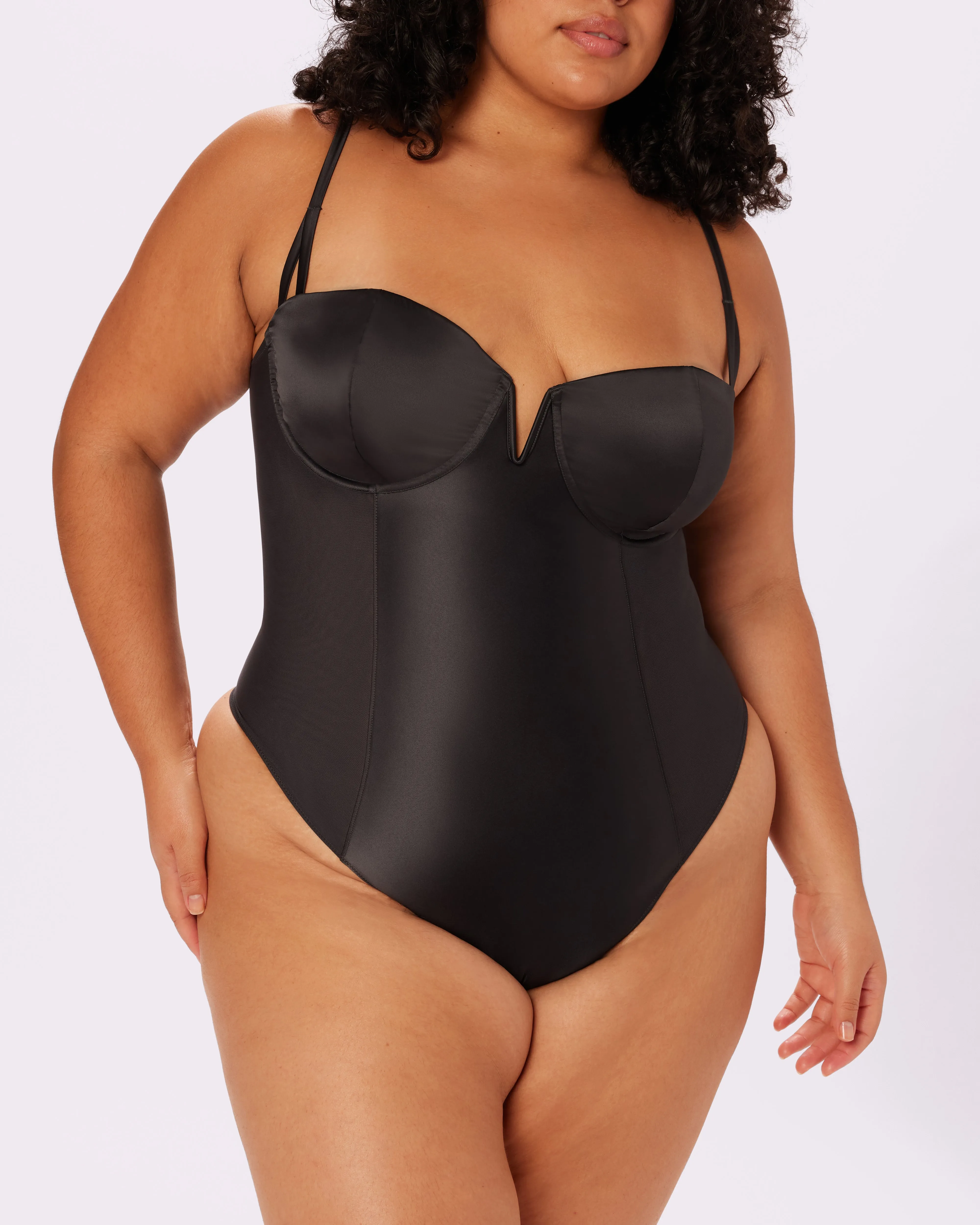 Sheer Sculpt Demi Bodysuit | Glow Satin (Eightball)