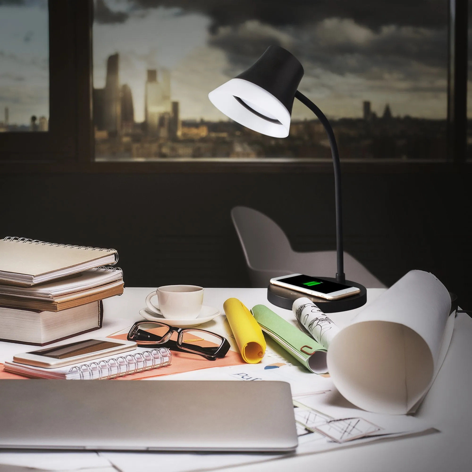 Shine LED Desk Lamp With Wireless Charging Base