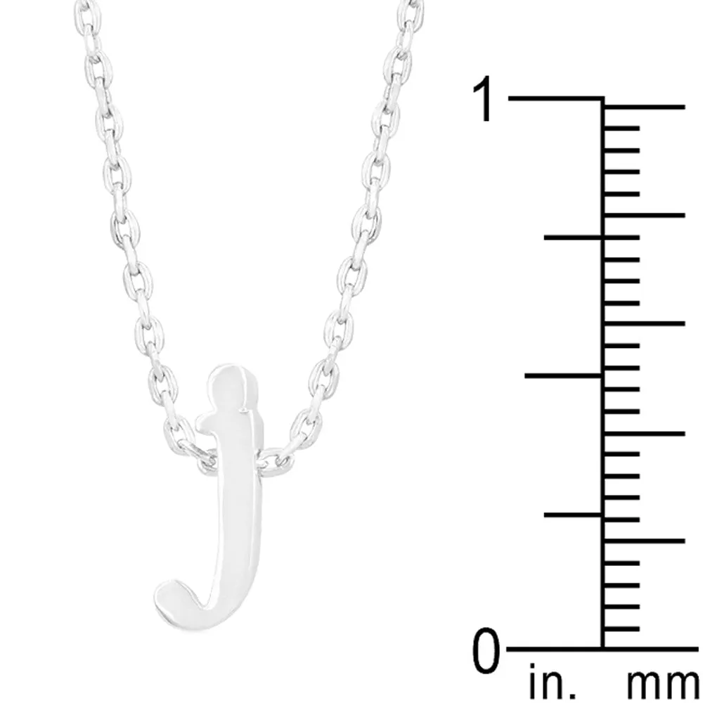 Silver Tone Finish Initial J Pendant