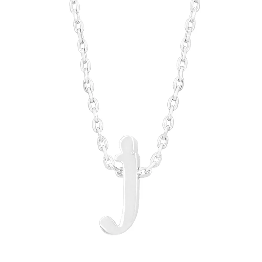 Silver Tone Finish Initial J Pendant