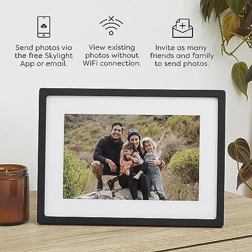 Skylight Digital Picture Frame: WiFi Enabled with Load from Phone Capability, Touch Screen Digital Photo Frame Display - Customizable Gift for Friends and Family - 10 Inch Black