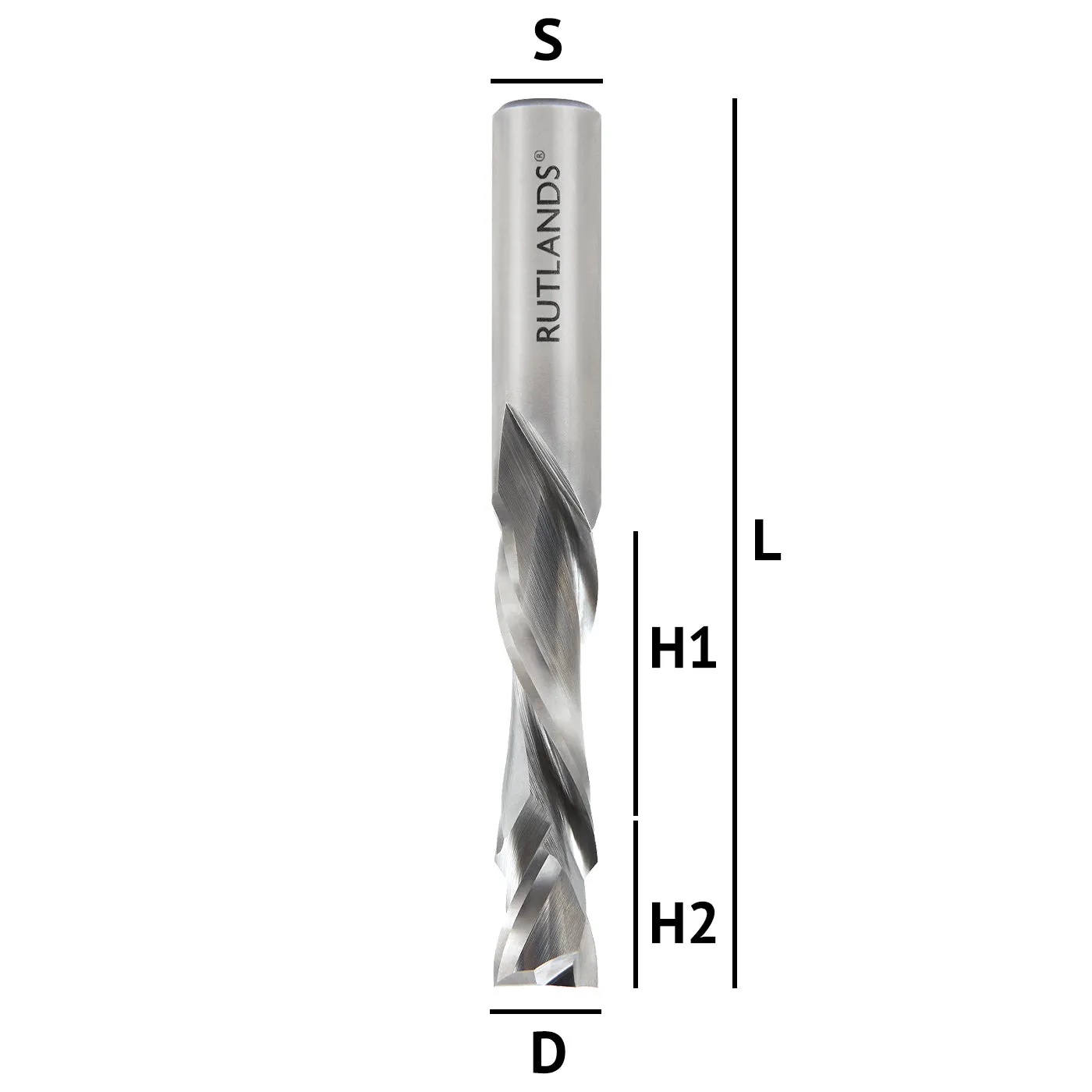 Solid Carbide Router Bit - Spiral Compression 2 Flute