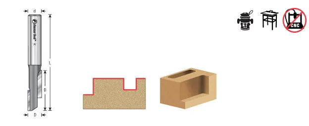 Stagger Tooth Plunge Router Bit | 1⁄2 Dia x 1 1⁄2 x 1⁄2" Shank | 51306 | 738685153062